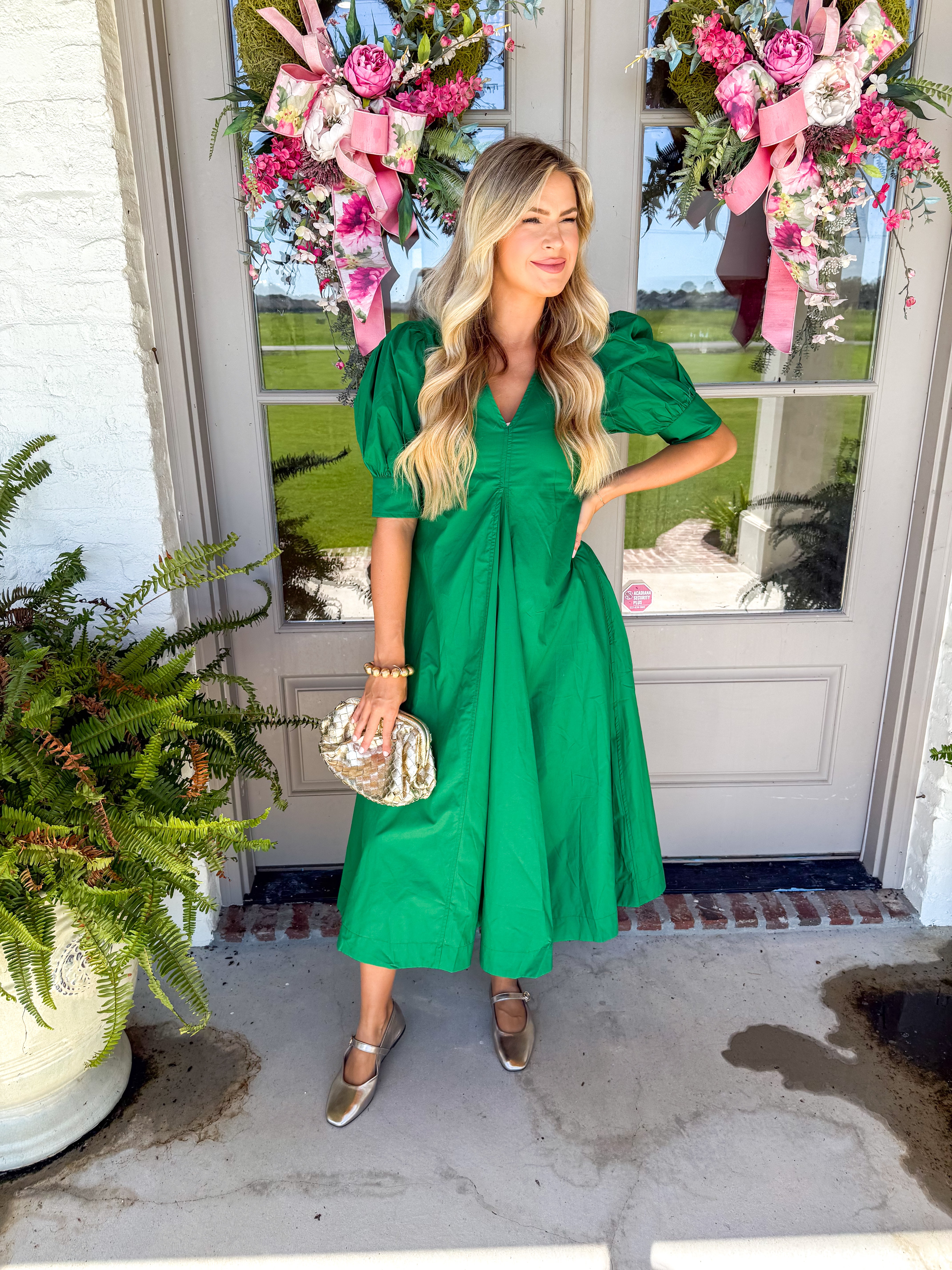 Emerald Isle Pocketed Midi Dress