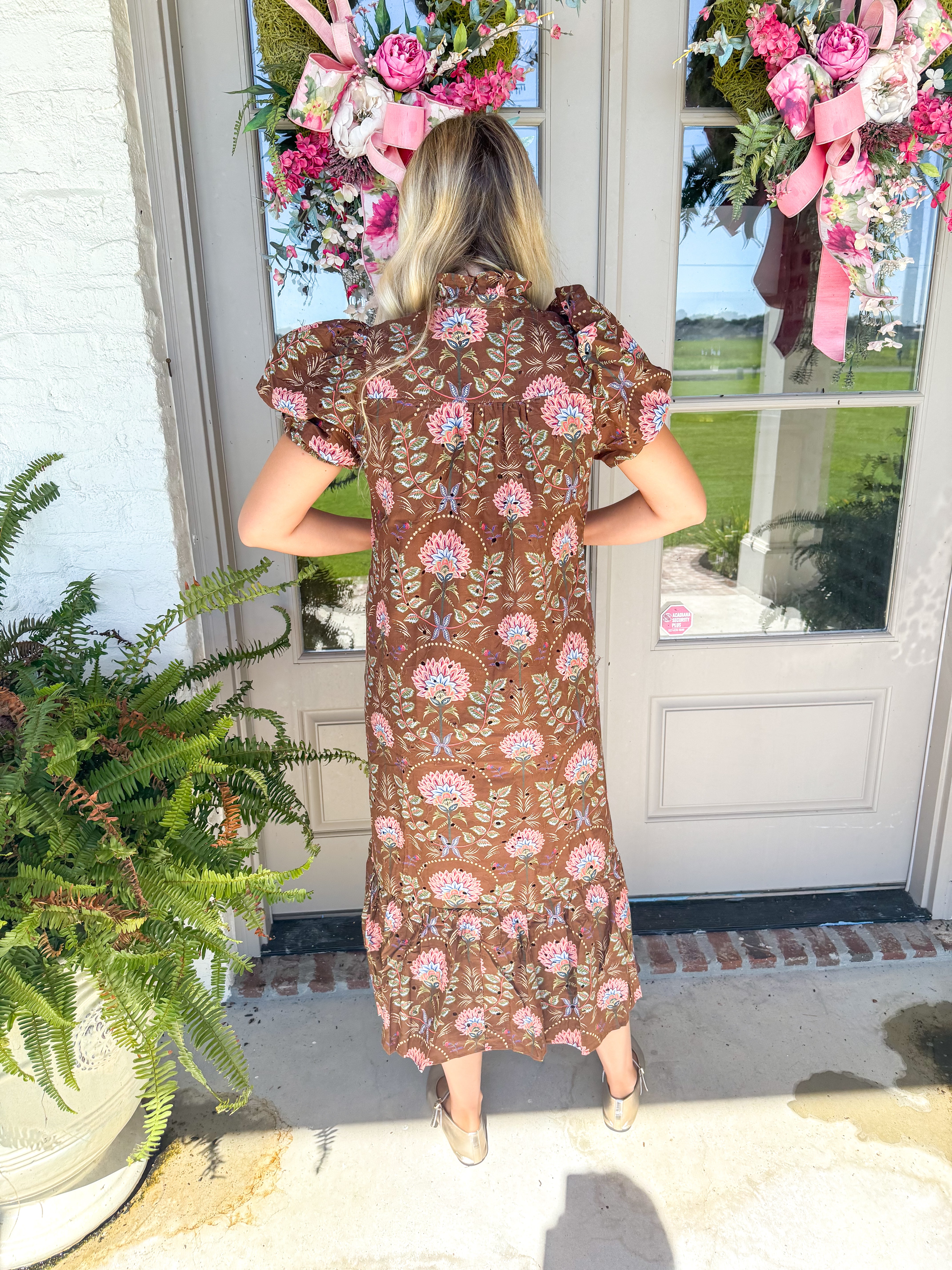Chocolate Bloom Midi Dress