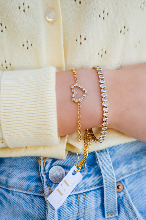 Posie Pave' Heart Bracelet