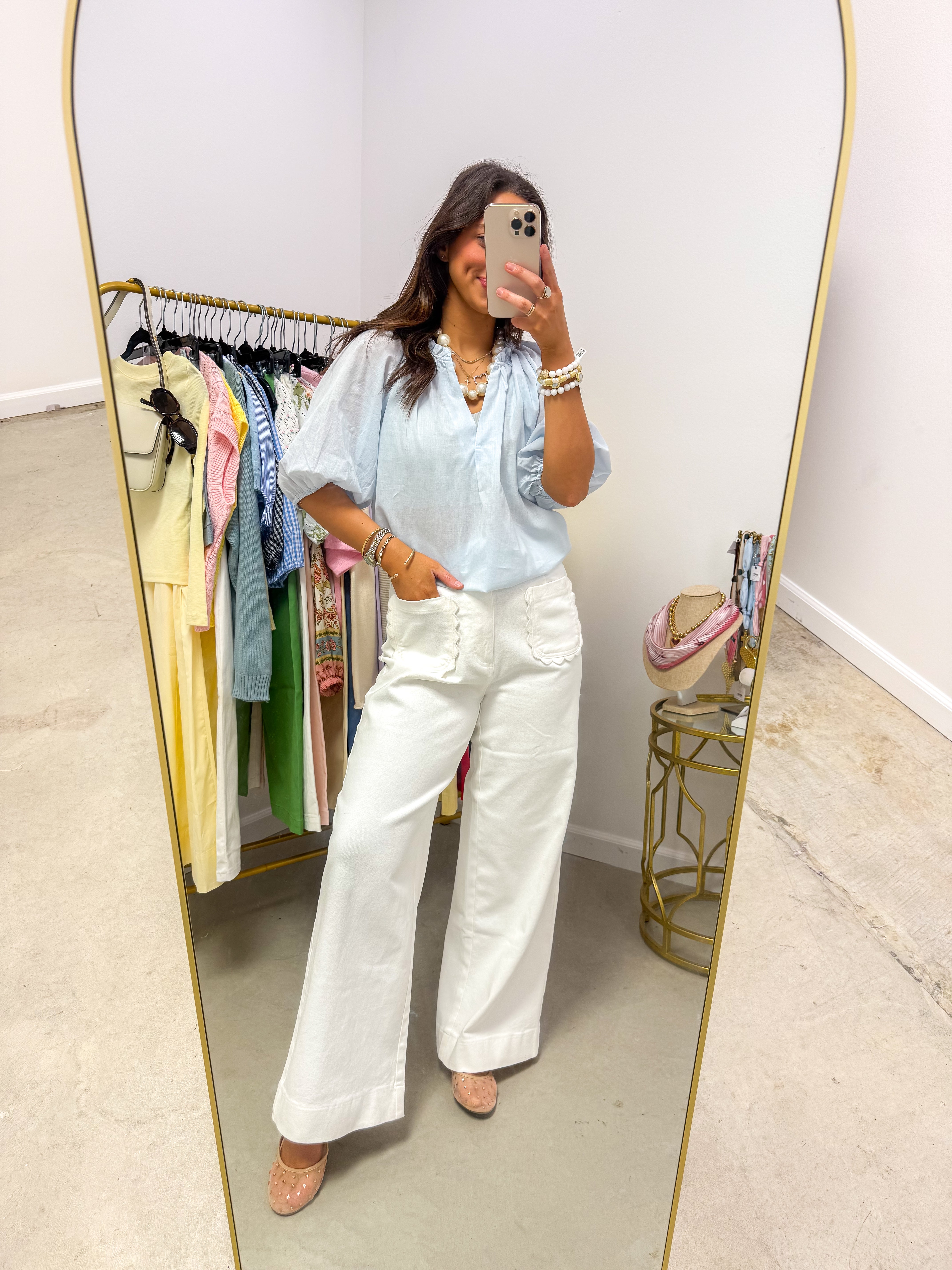 Savannah White Wide-Leg Pants