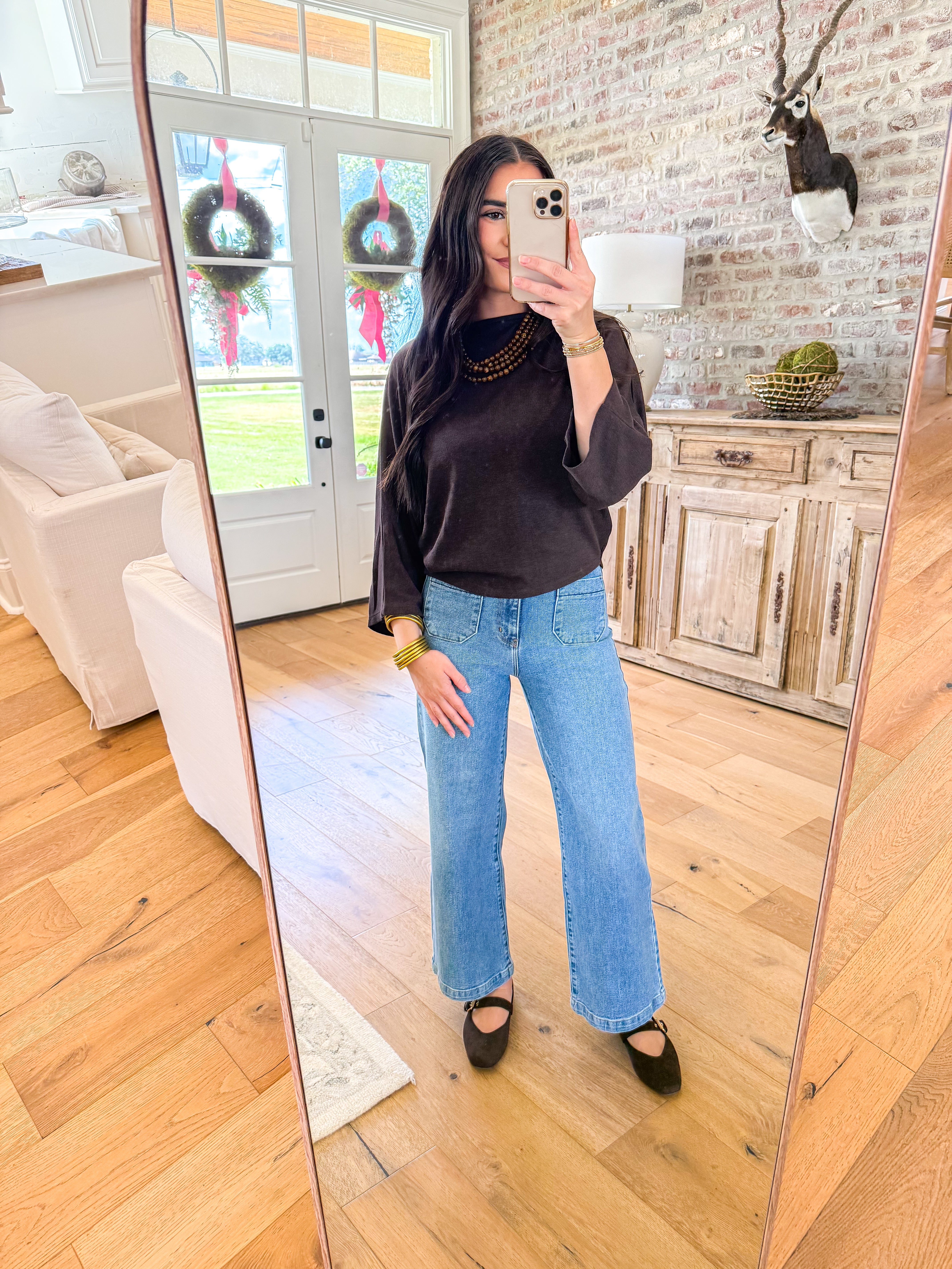 Chocolate Dolman Knit Pullover