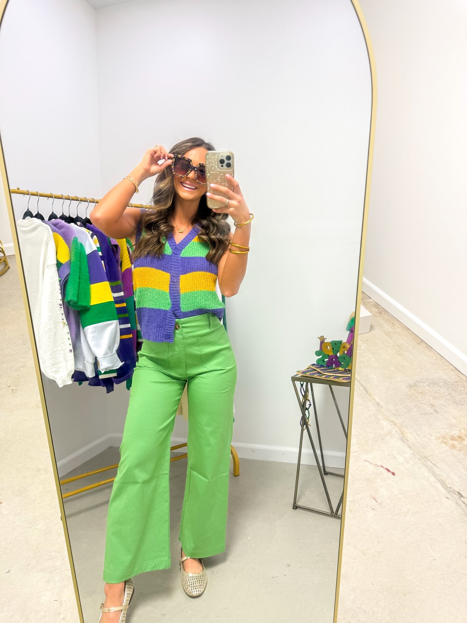 Mardi Gras Colorblock Sweater Vest