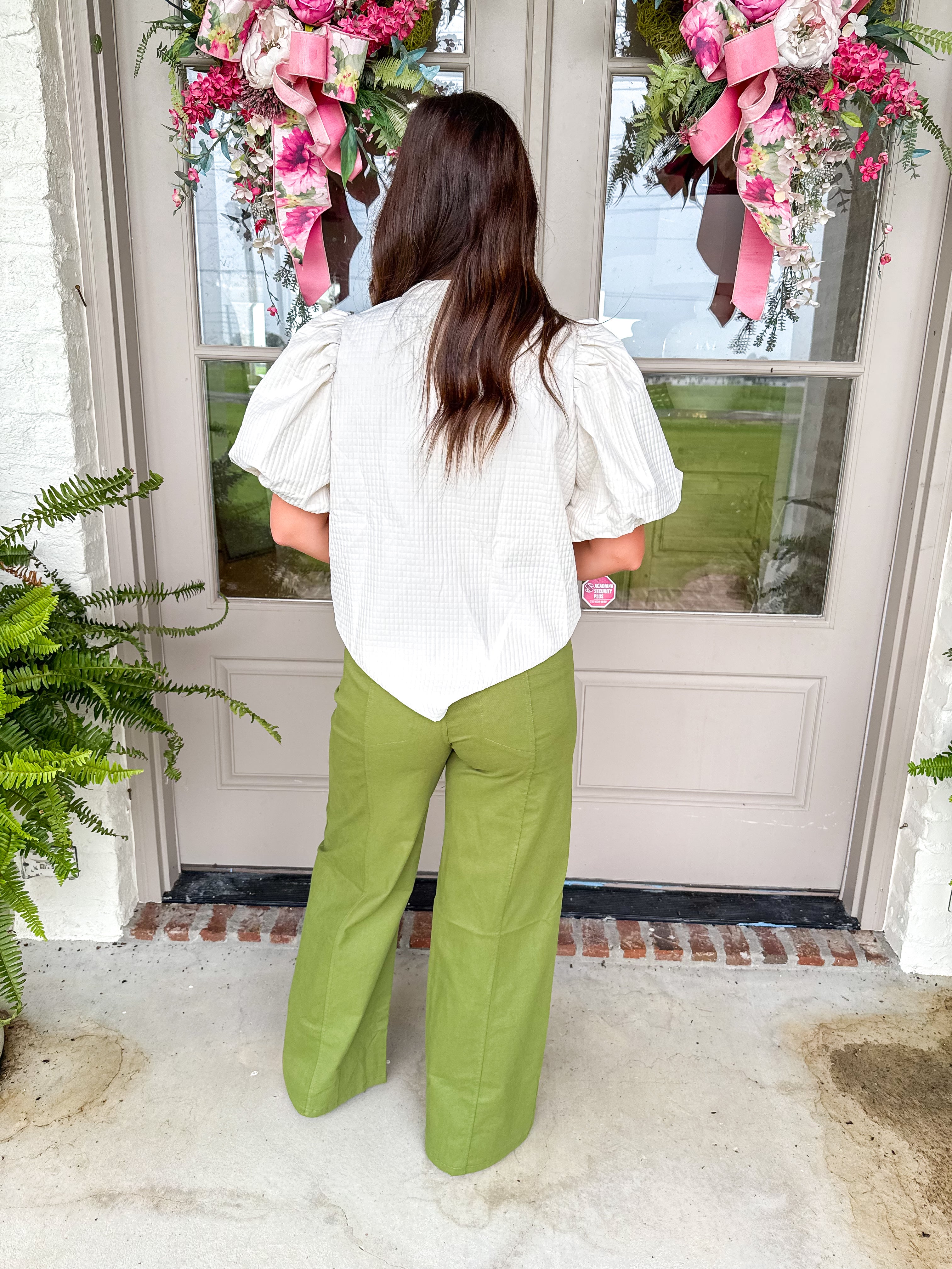 The Hadley Puff Sleeve Top Off White
