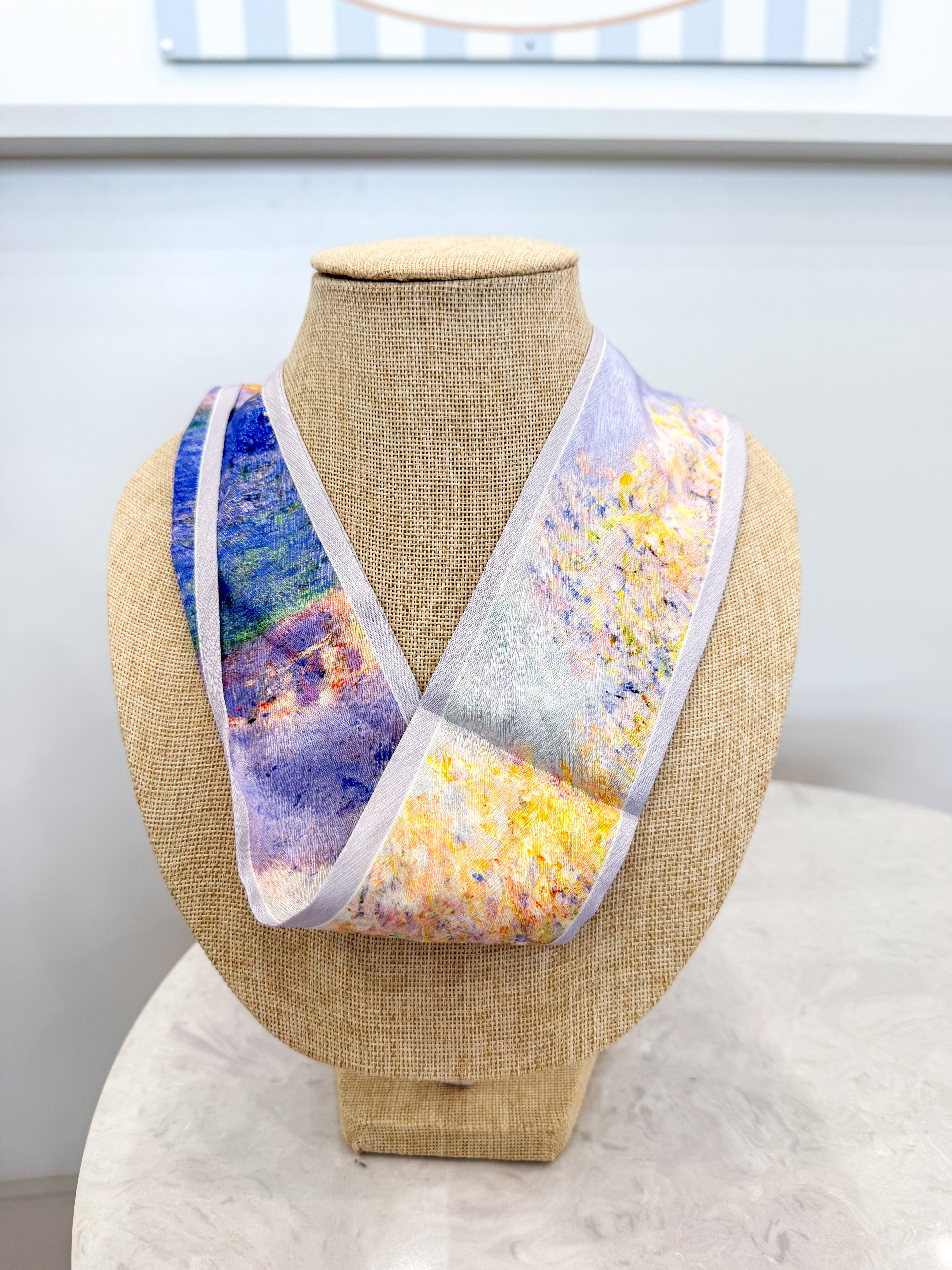 Purple Watercolor Twilly Scarf