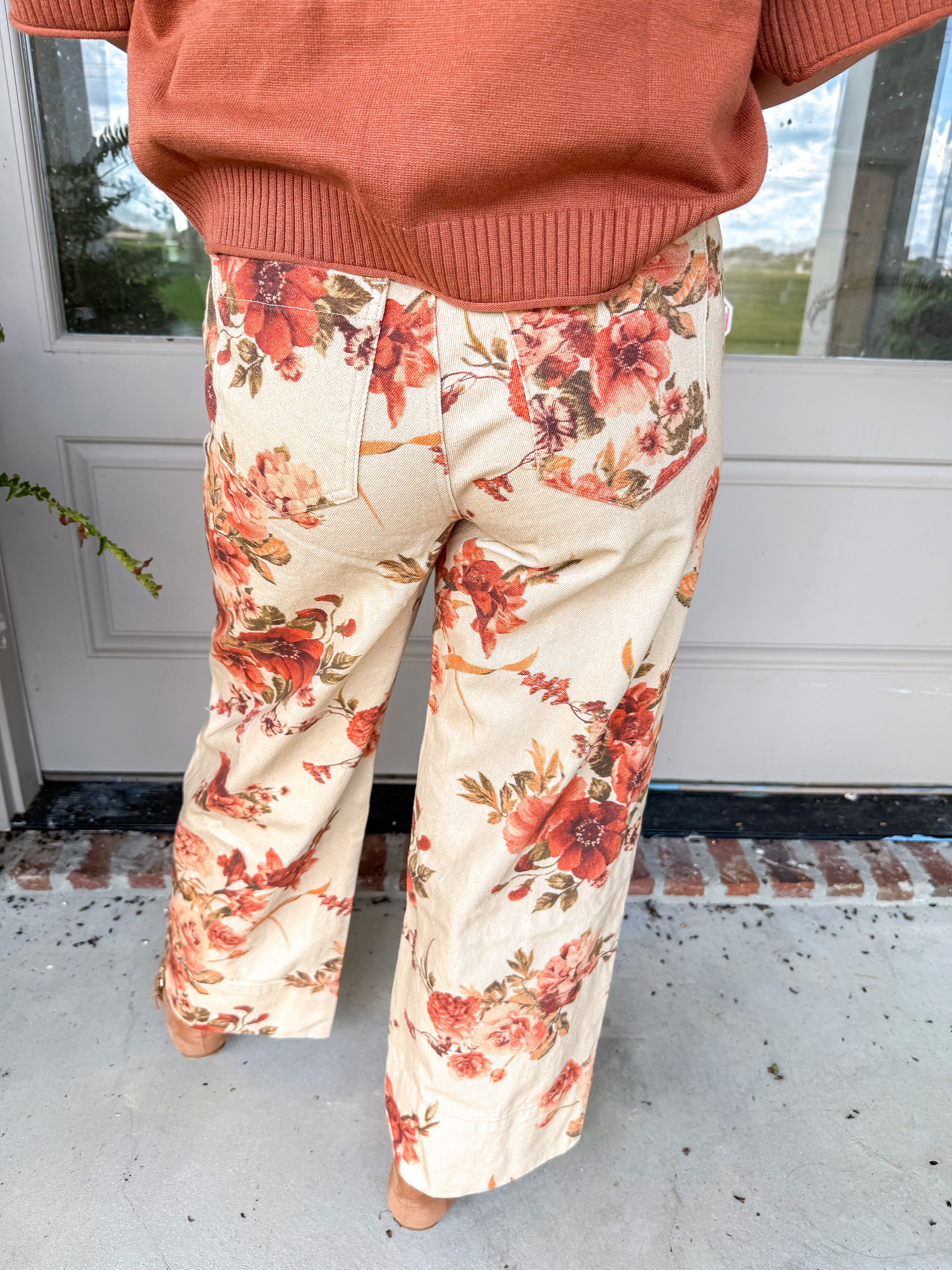 Autumn Bloom Wide-Leg Trousers