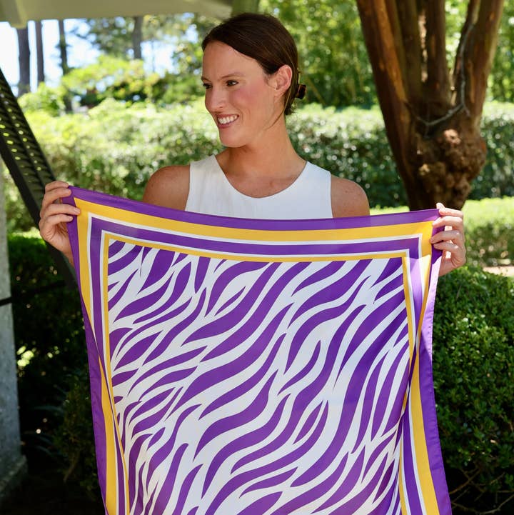 Harper Striped Scarf Medium Purple Gold (PREORDER 08/10)