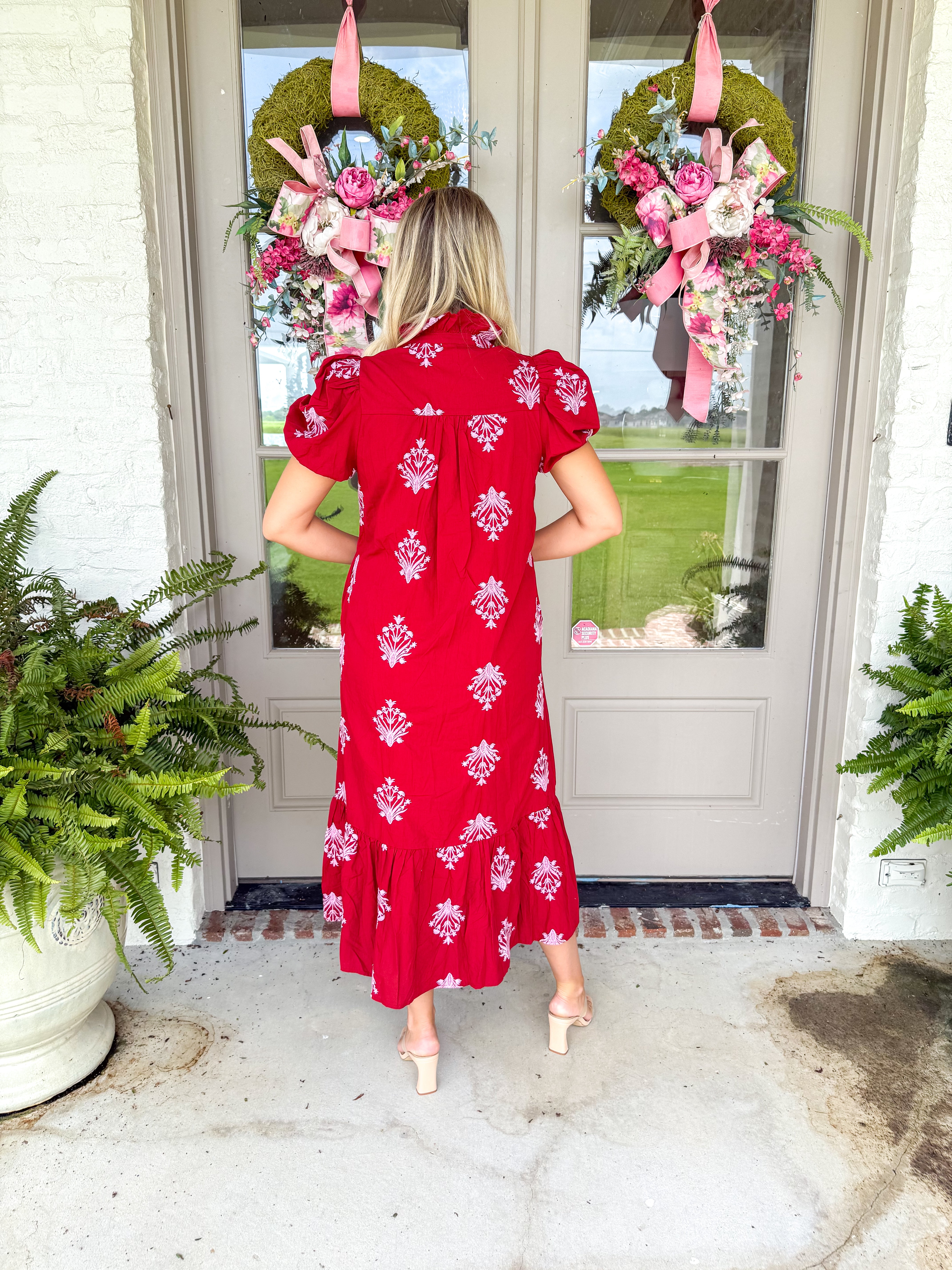 The Wildflower Embroidered Midi Burgundy