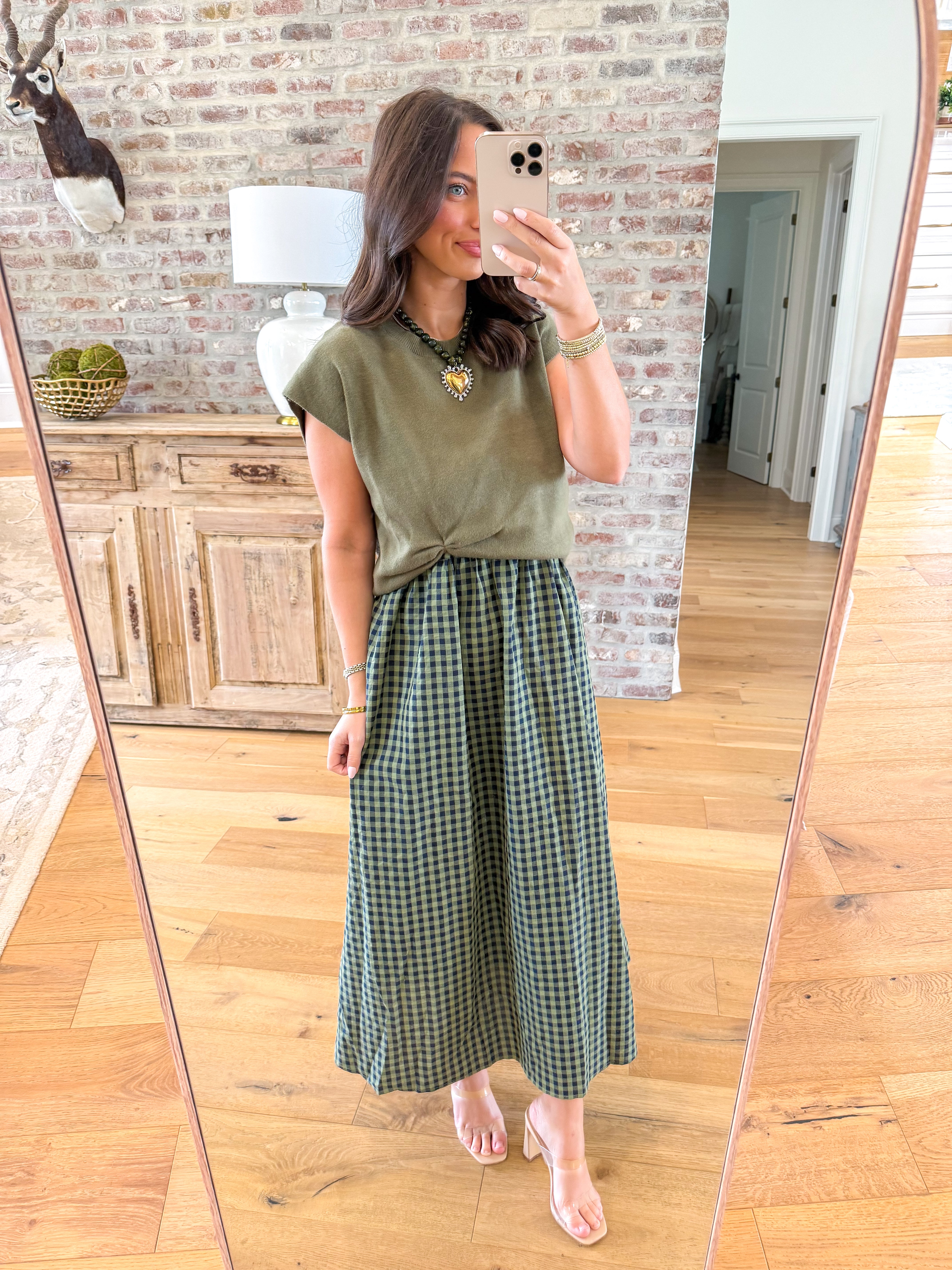 The Sweet Tea Olive Stripe Midi