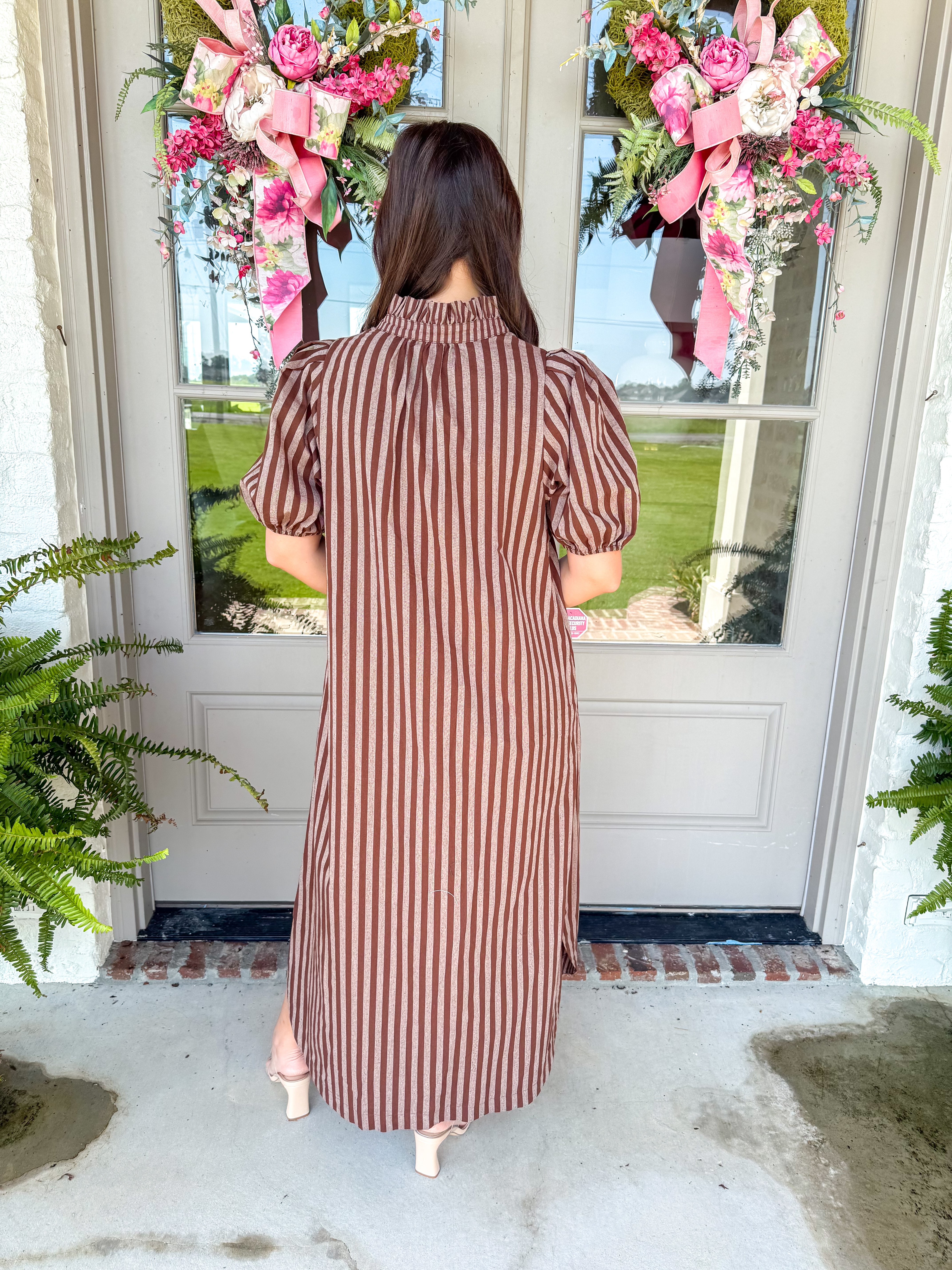 The Briar Striped Midi Brown