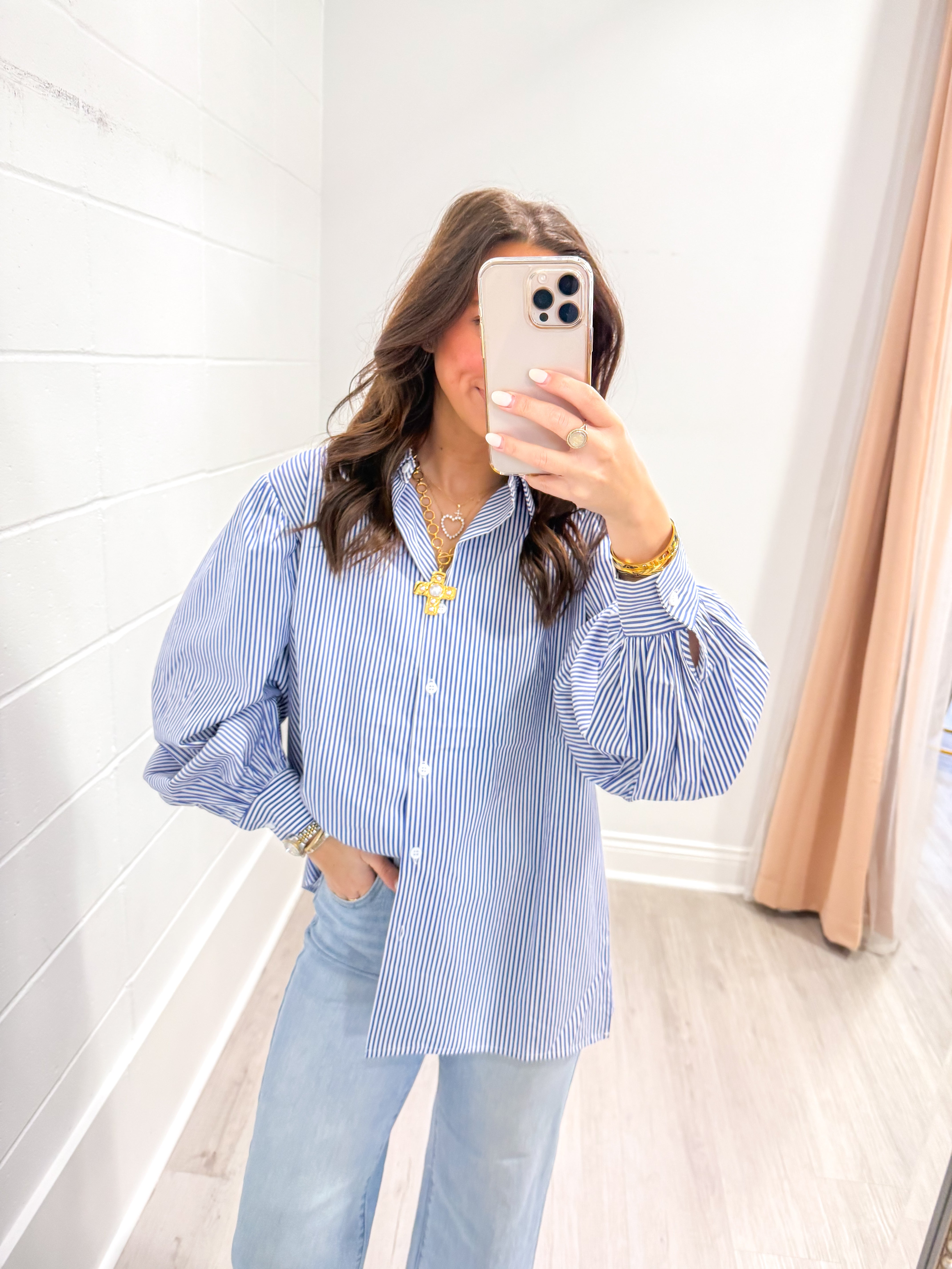 Mariner Light Blue Striped Blouse