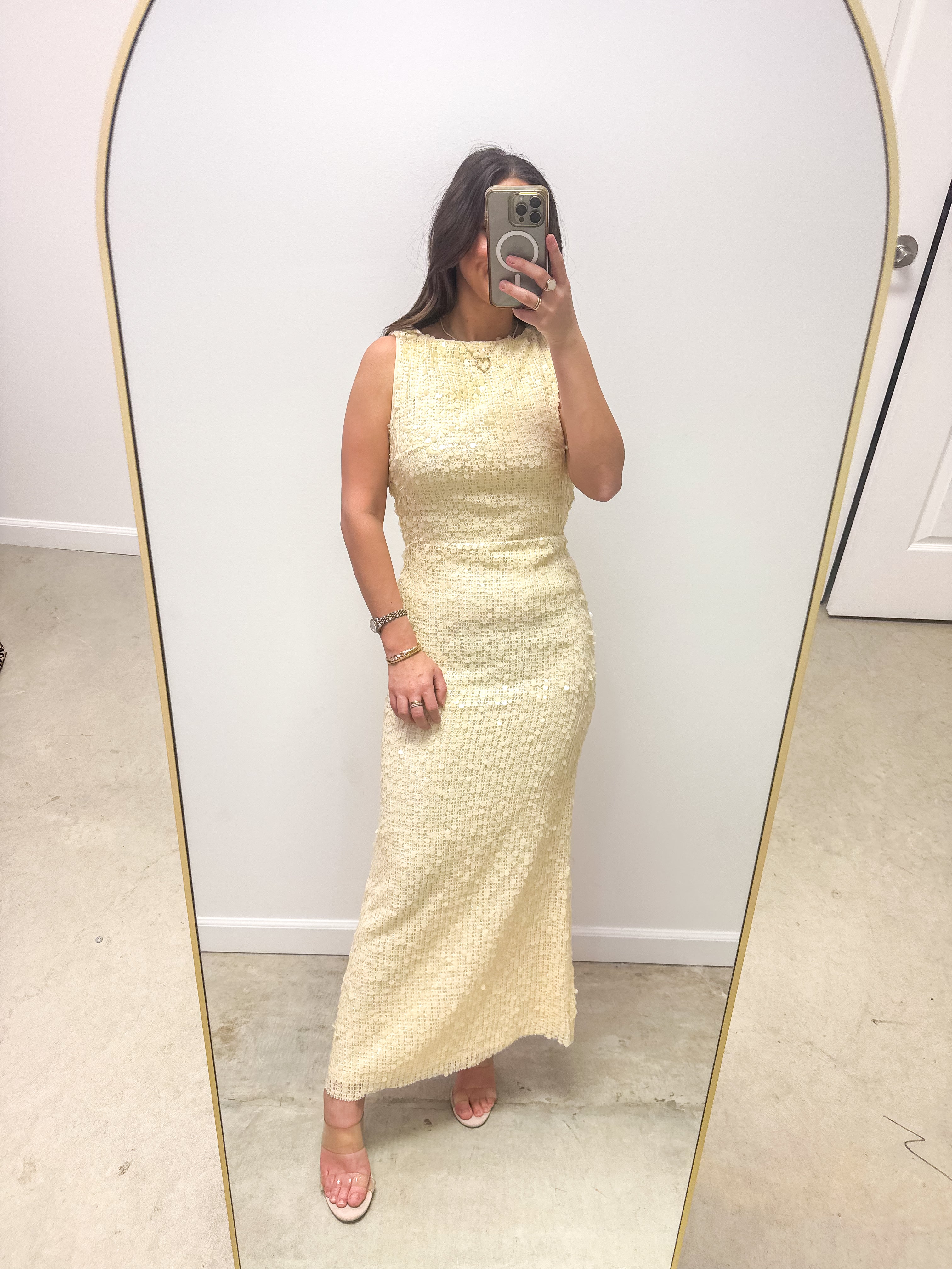 Frances Yellow Sequin Maxi