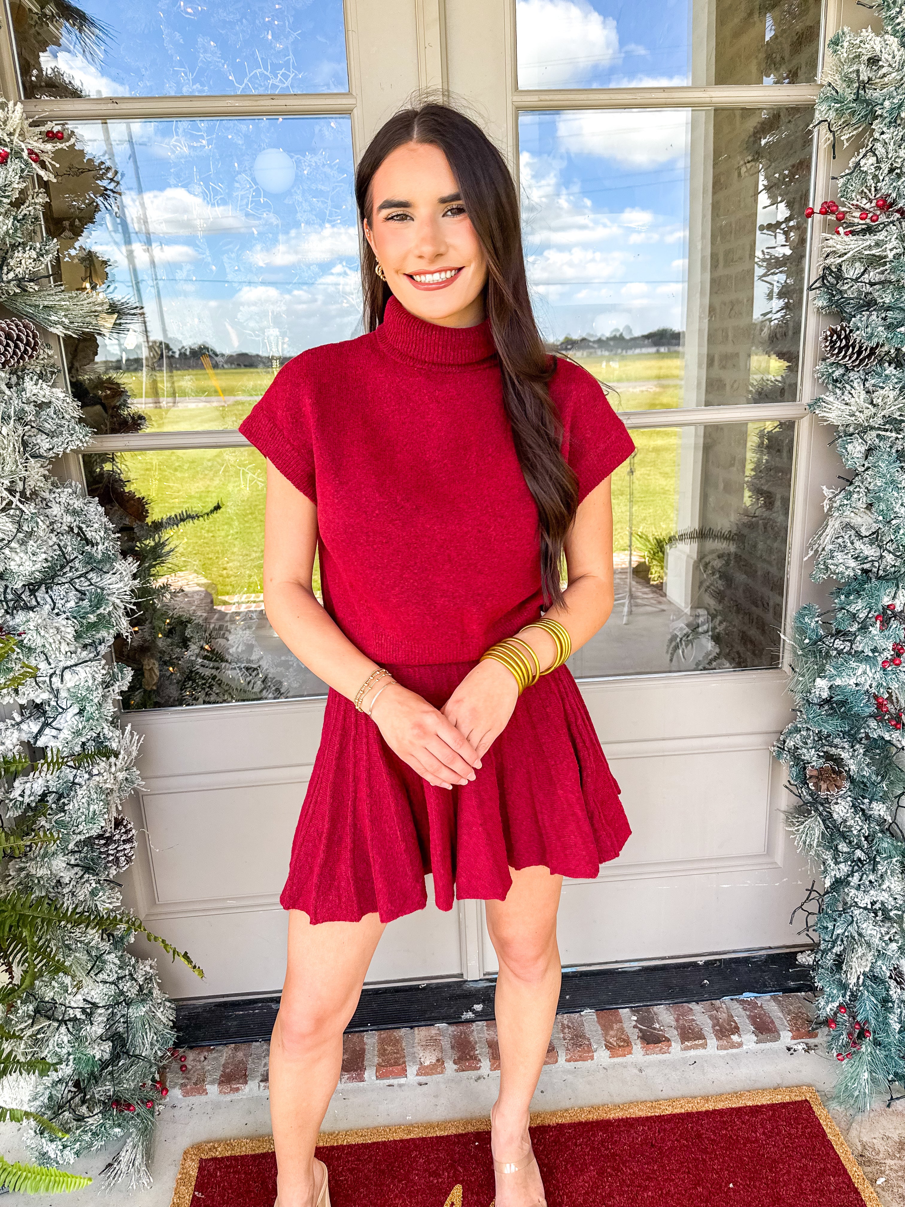 The Sweater Weather Set Dark Red