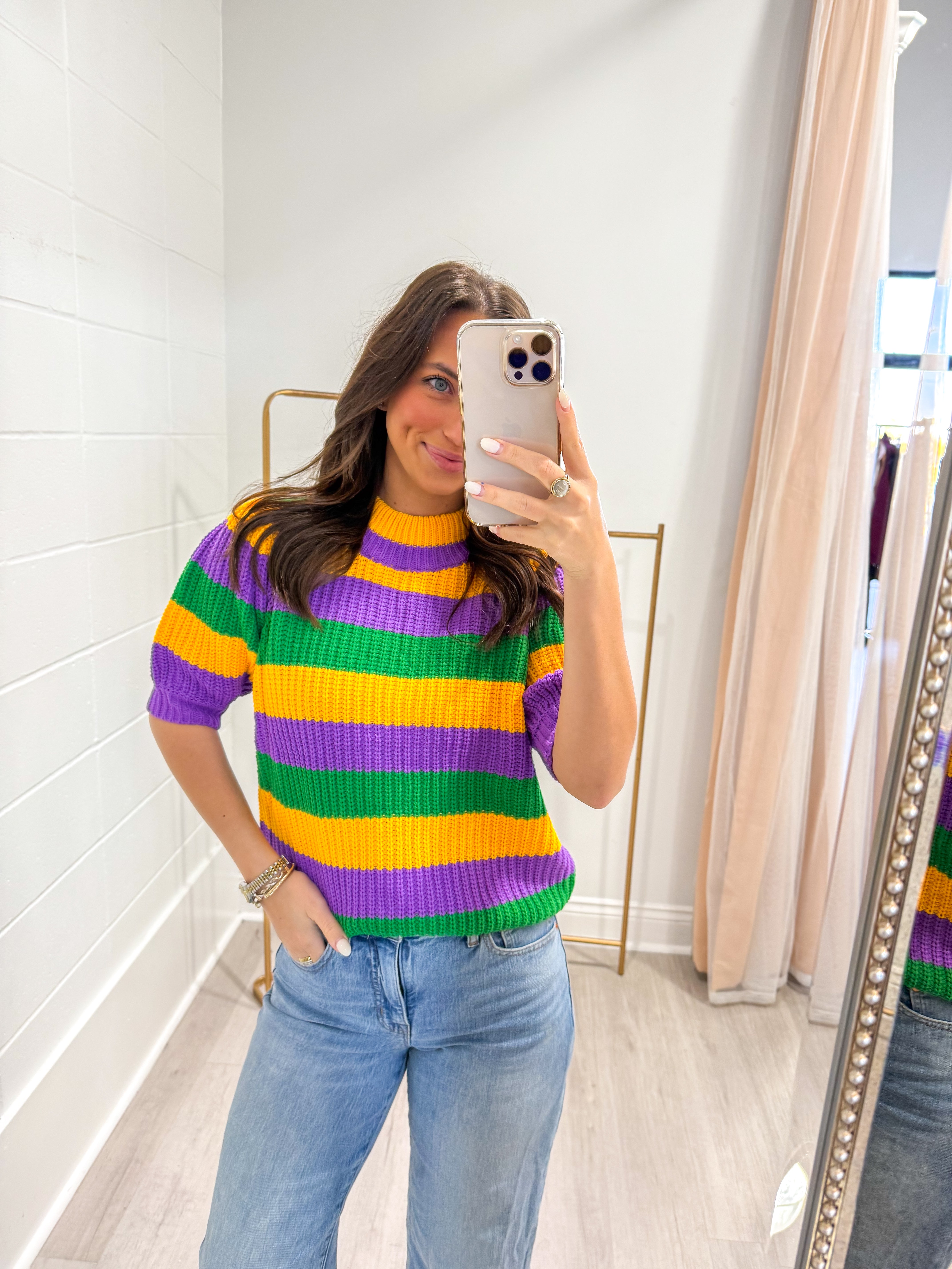 Bold Stipe Chunky MG Sweater