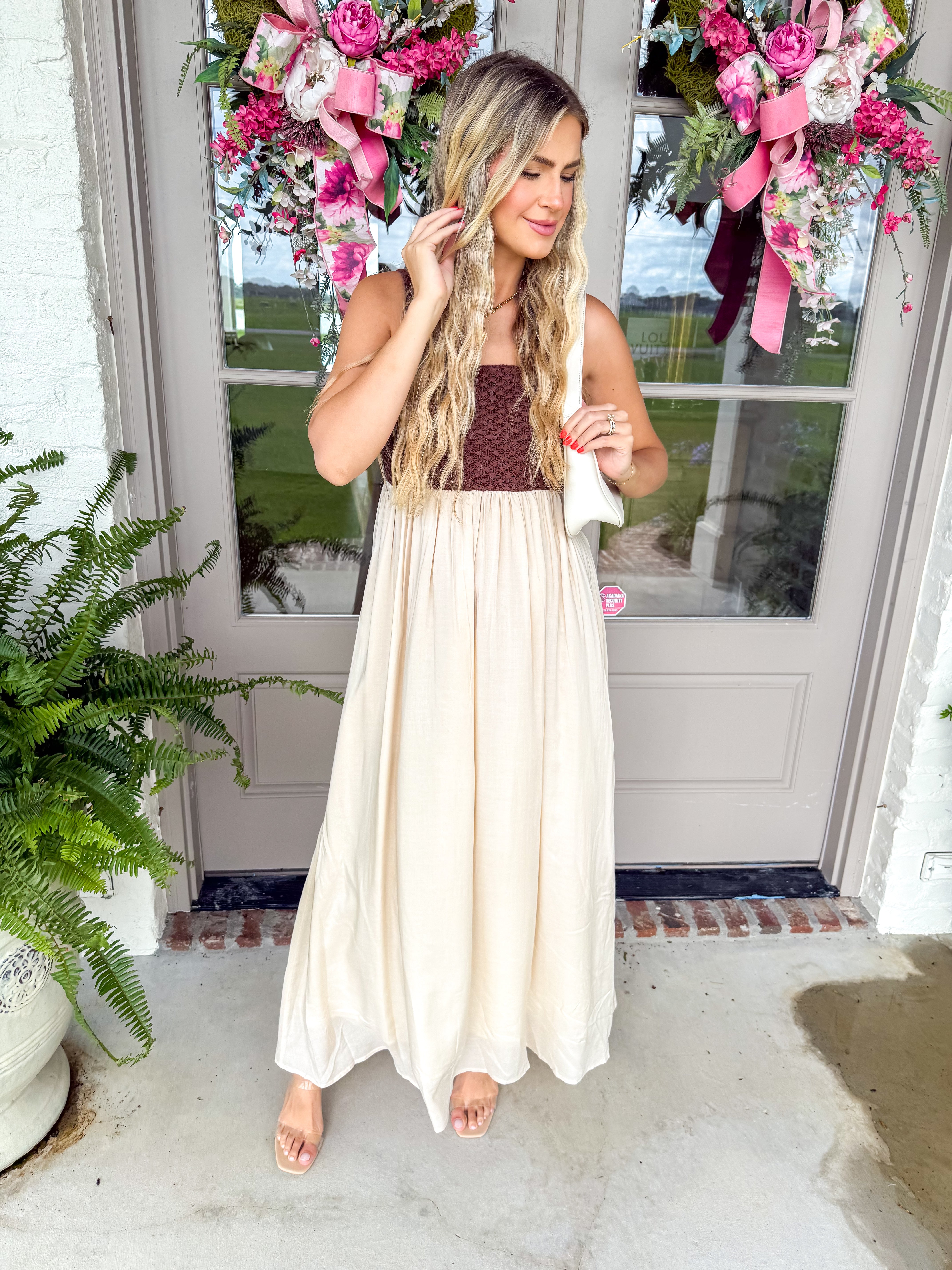 Jane Basket Weave Mixed Media Maxi