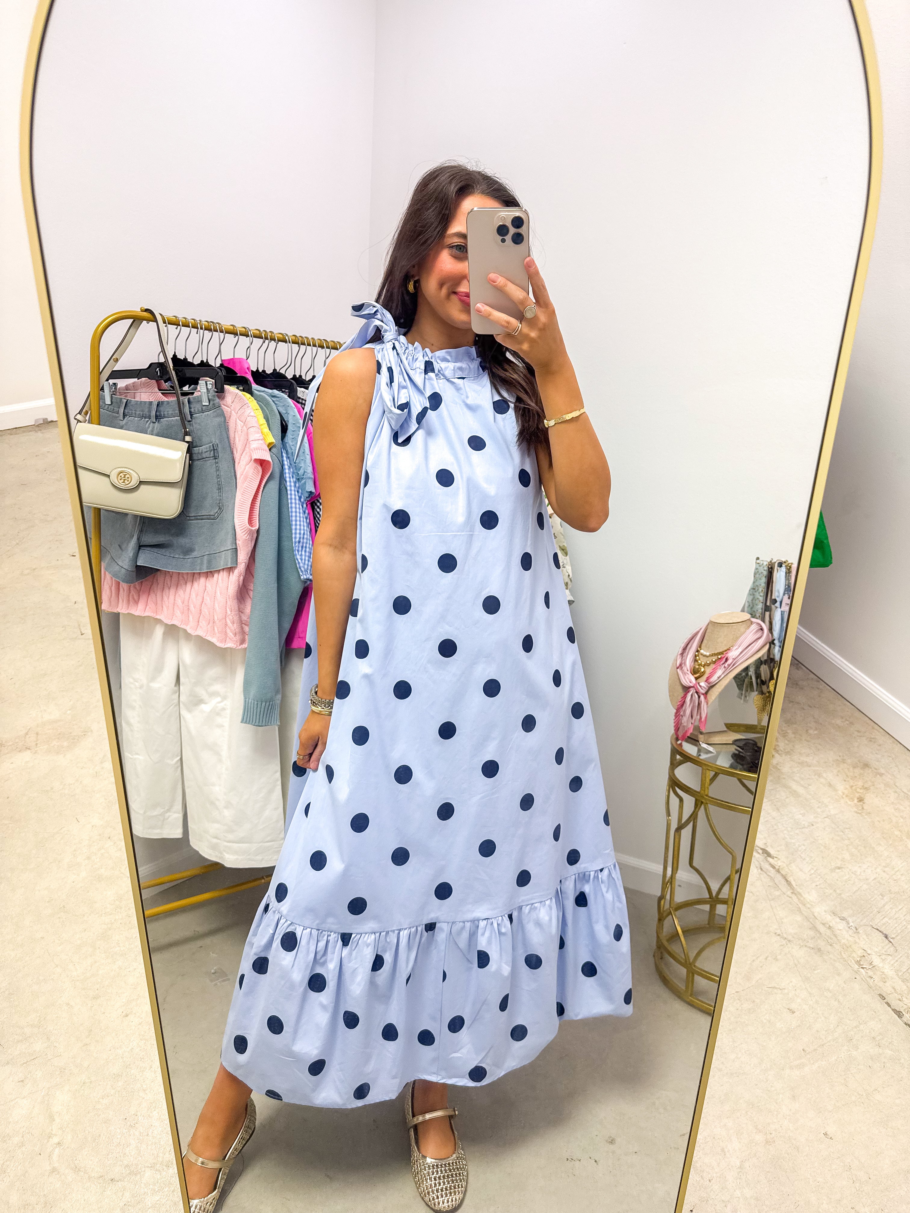 Pretty In Polka Blue Midi