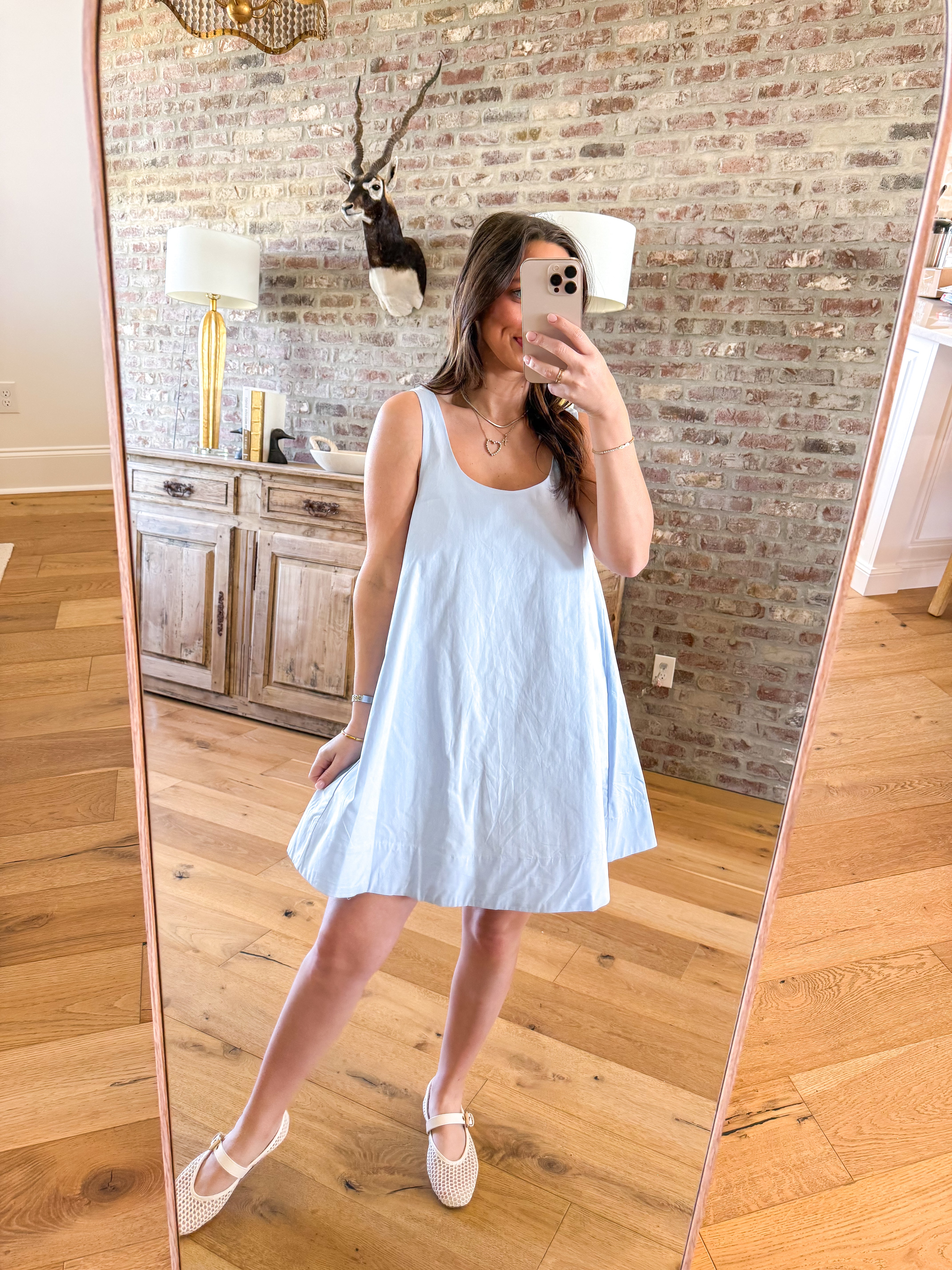 Ariel Sleeveless Swing Light Blue Mini