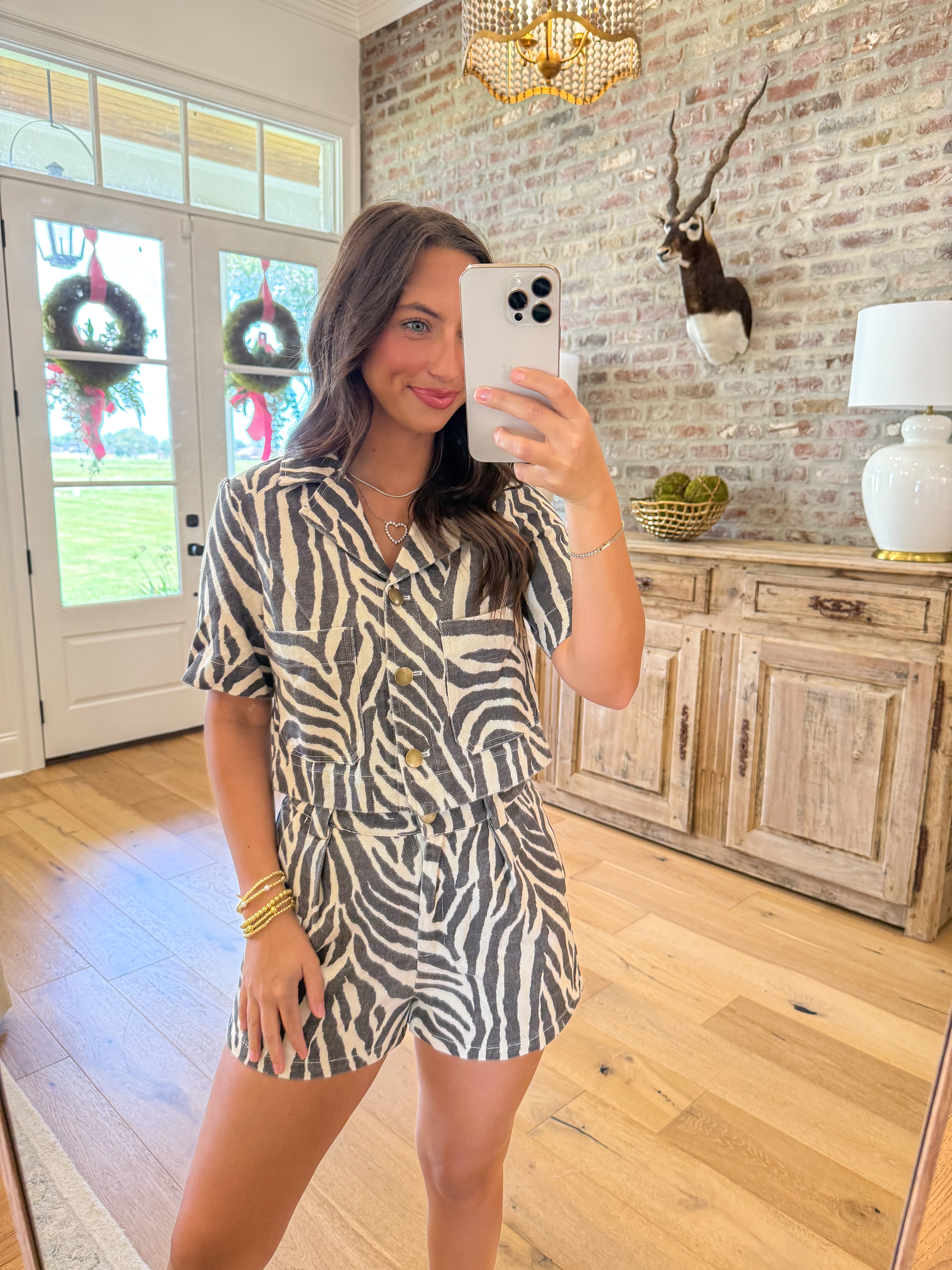 Wild Side Zebra Short Set