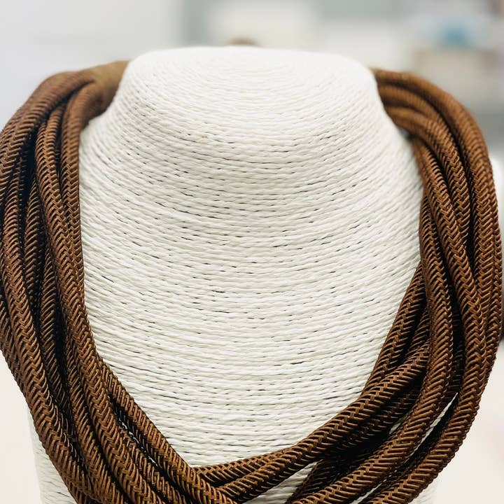 Slub 8 Strand Necklace Espresso