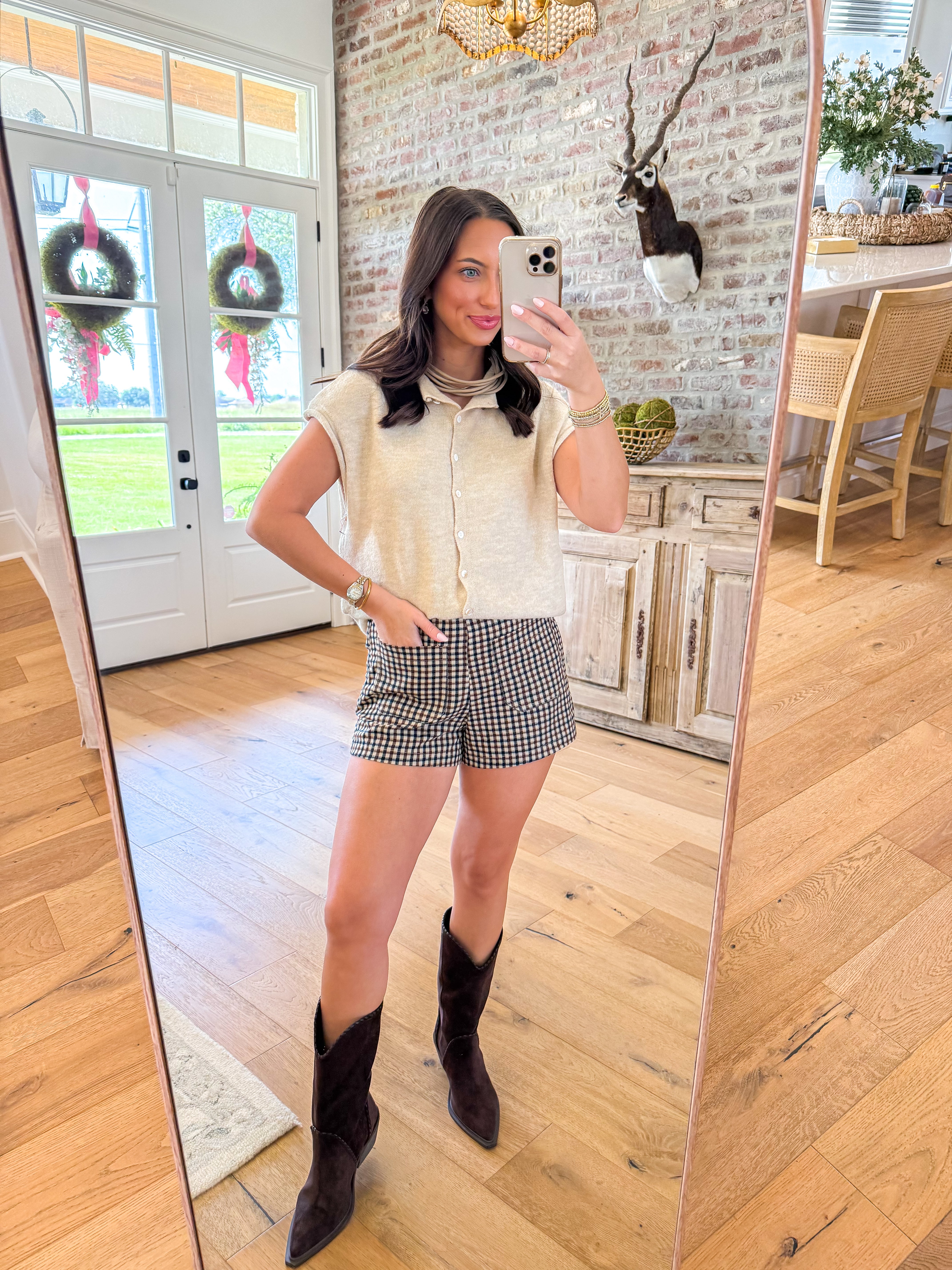 Gingham Girl High-Waisted Shorts