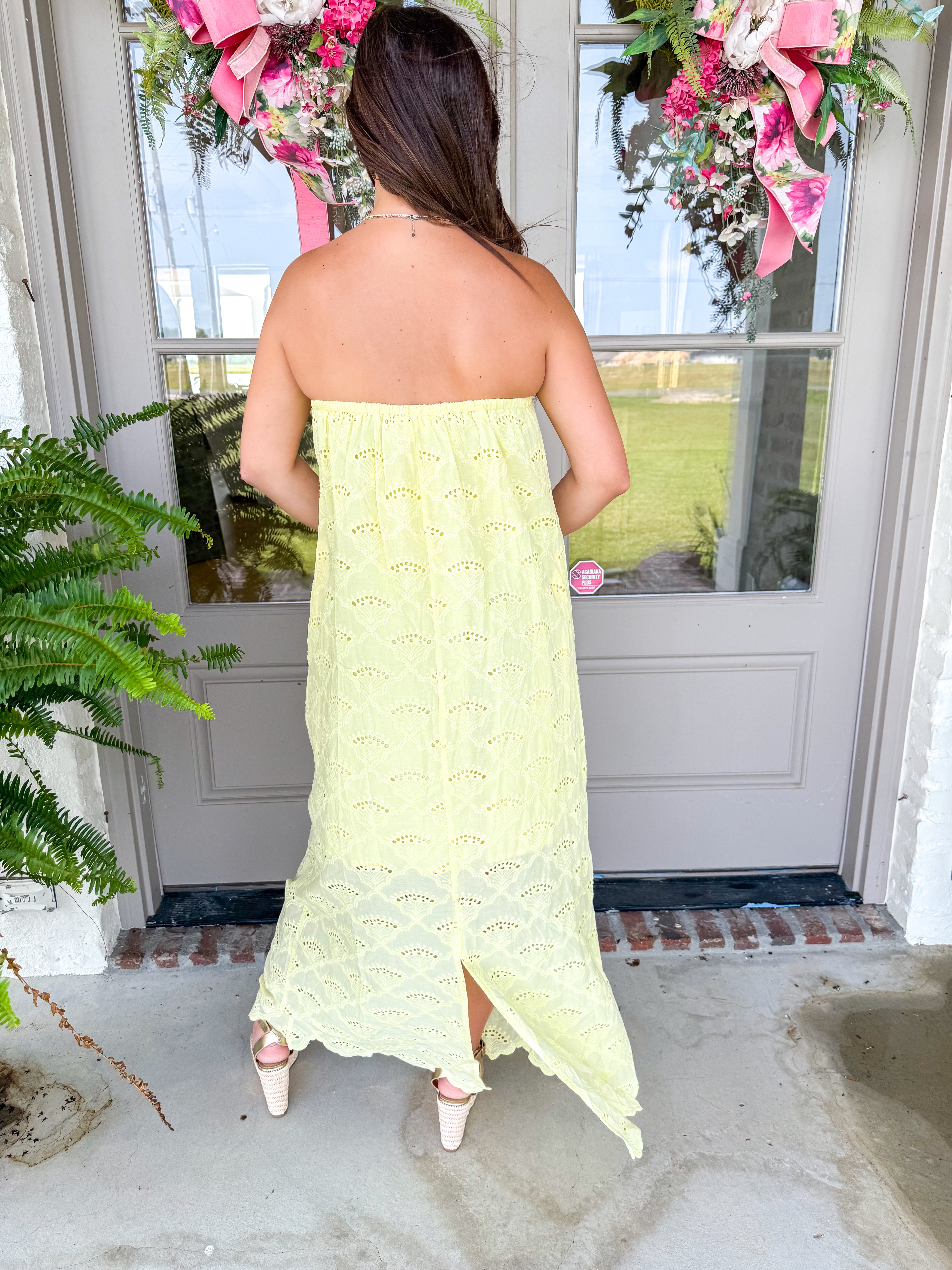 Sunny Days Eyelet Midi Yellow