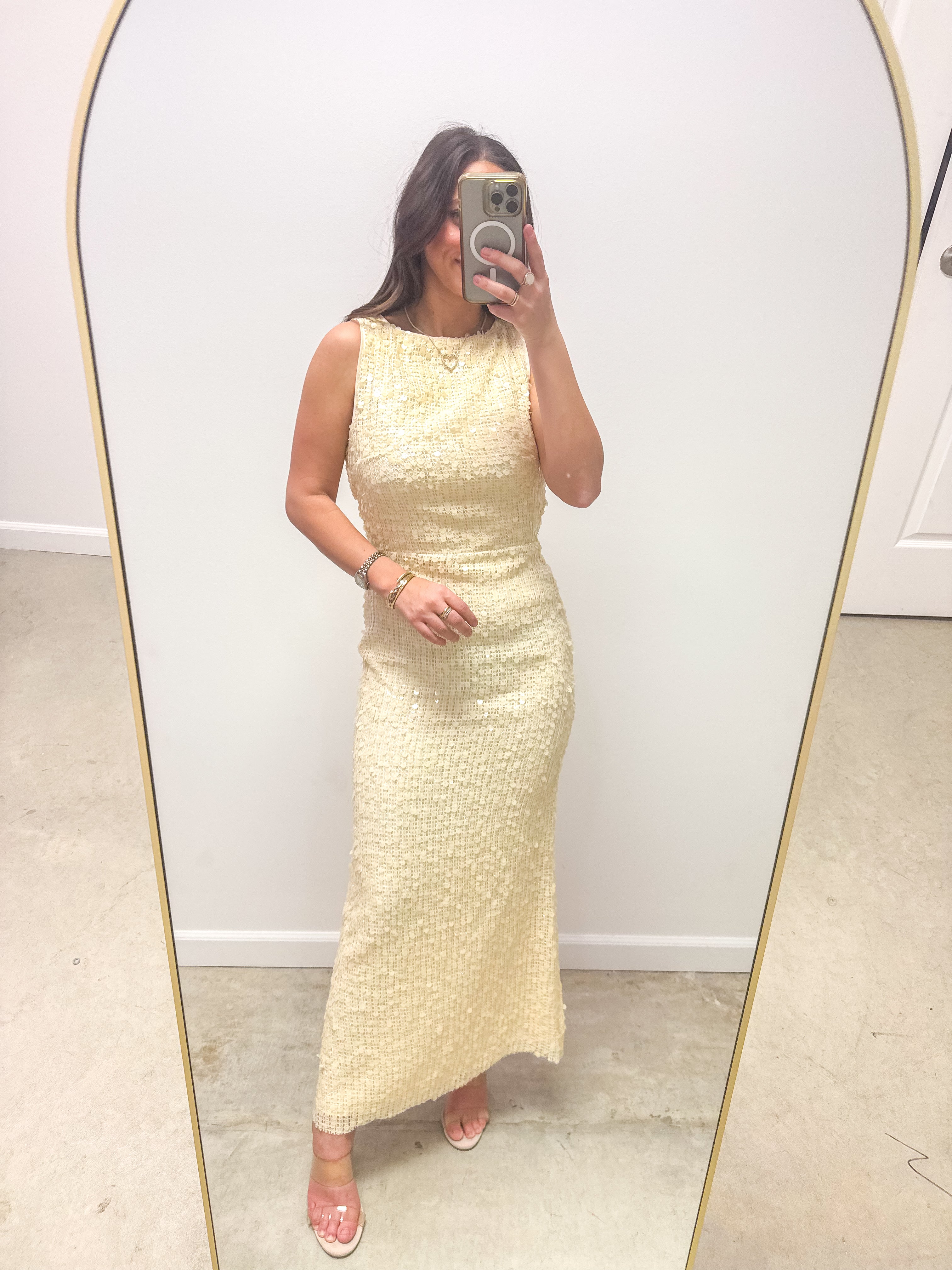 Frances Yellow Sequin Maxi