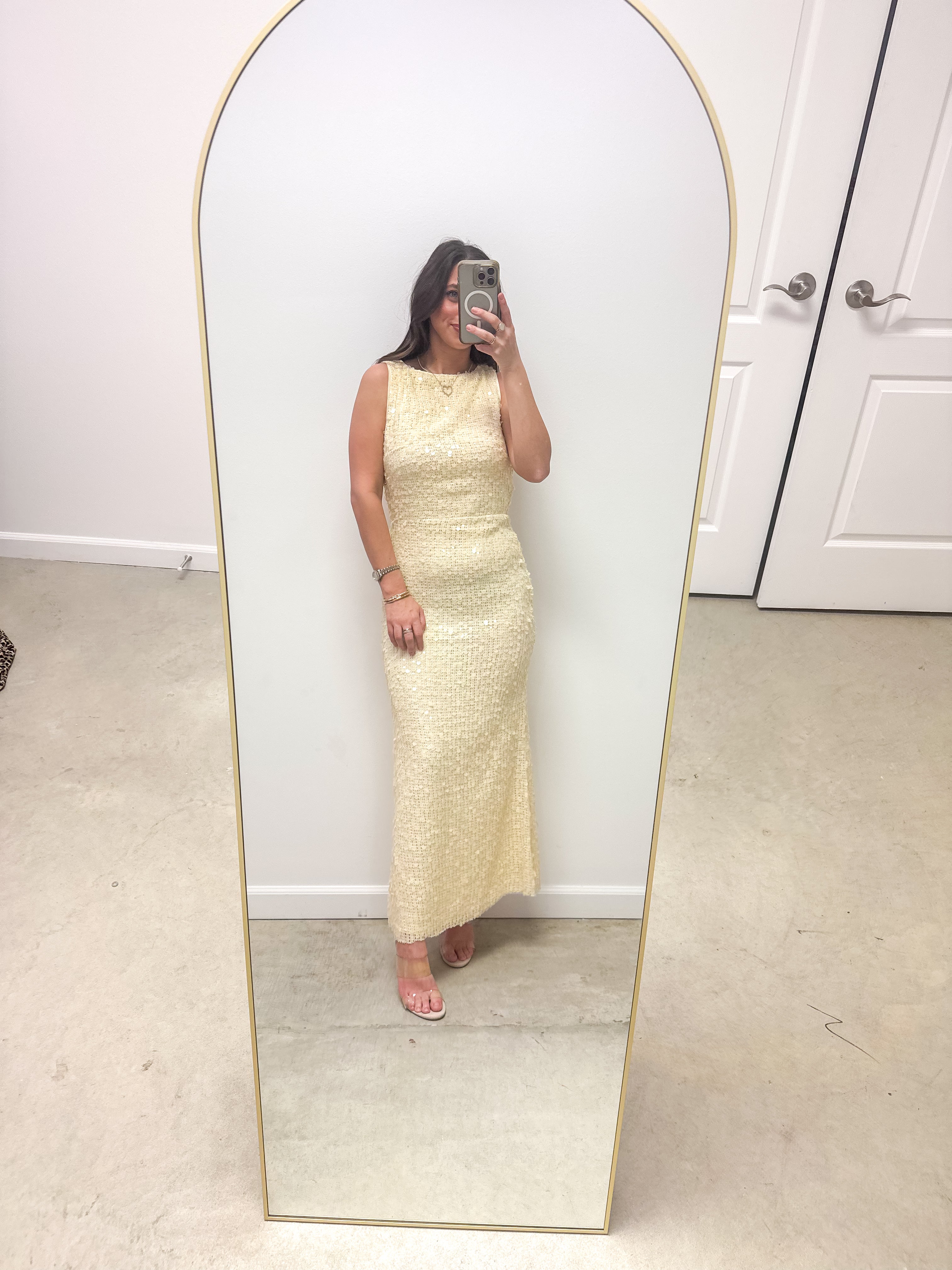 Frances Yellow Sequin Maxi