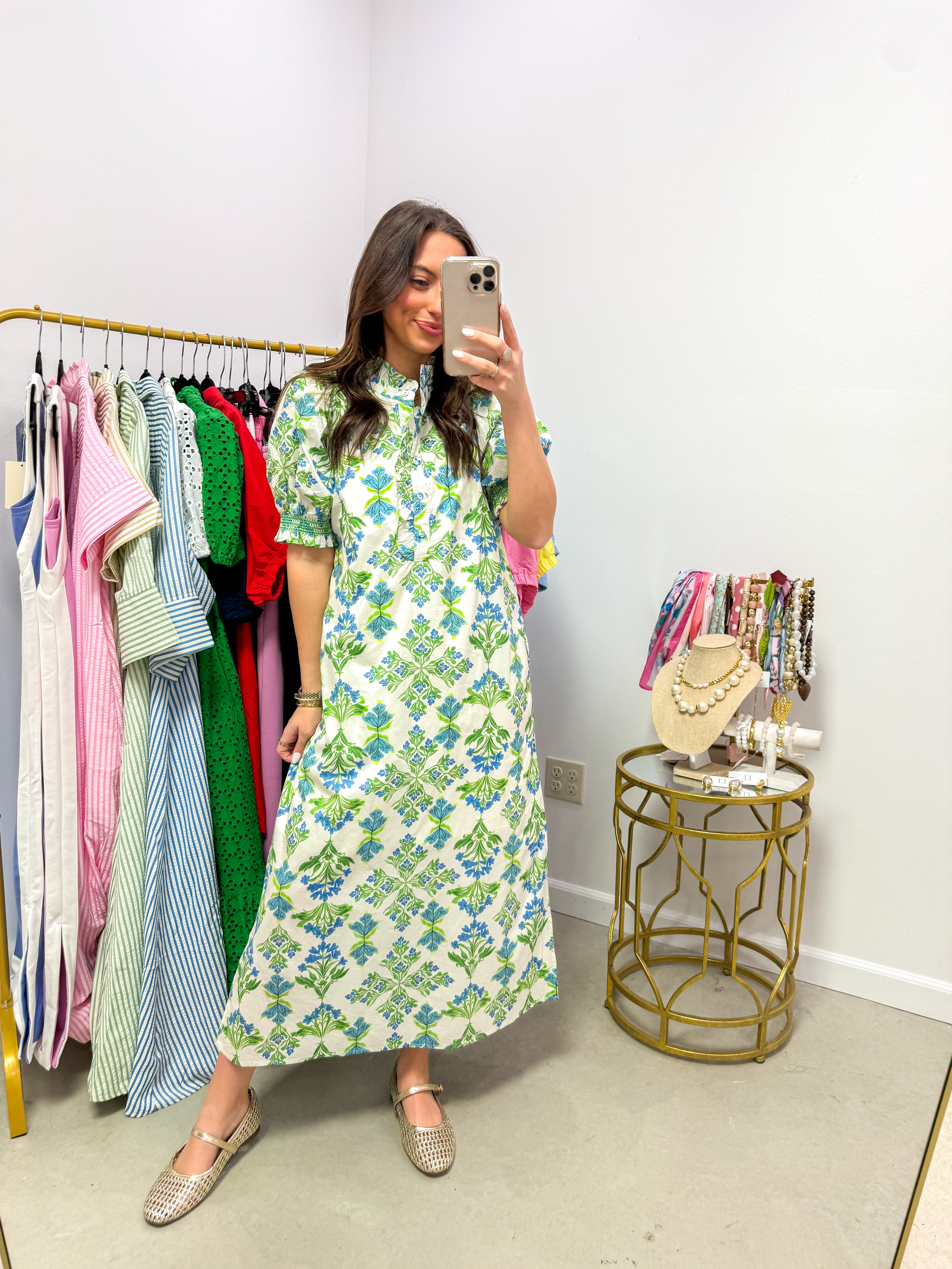 Elosie Green Floral Midi