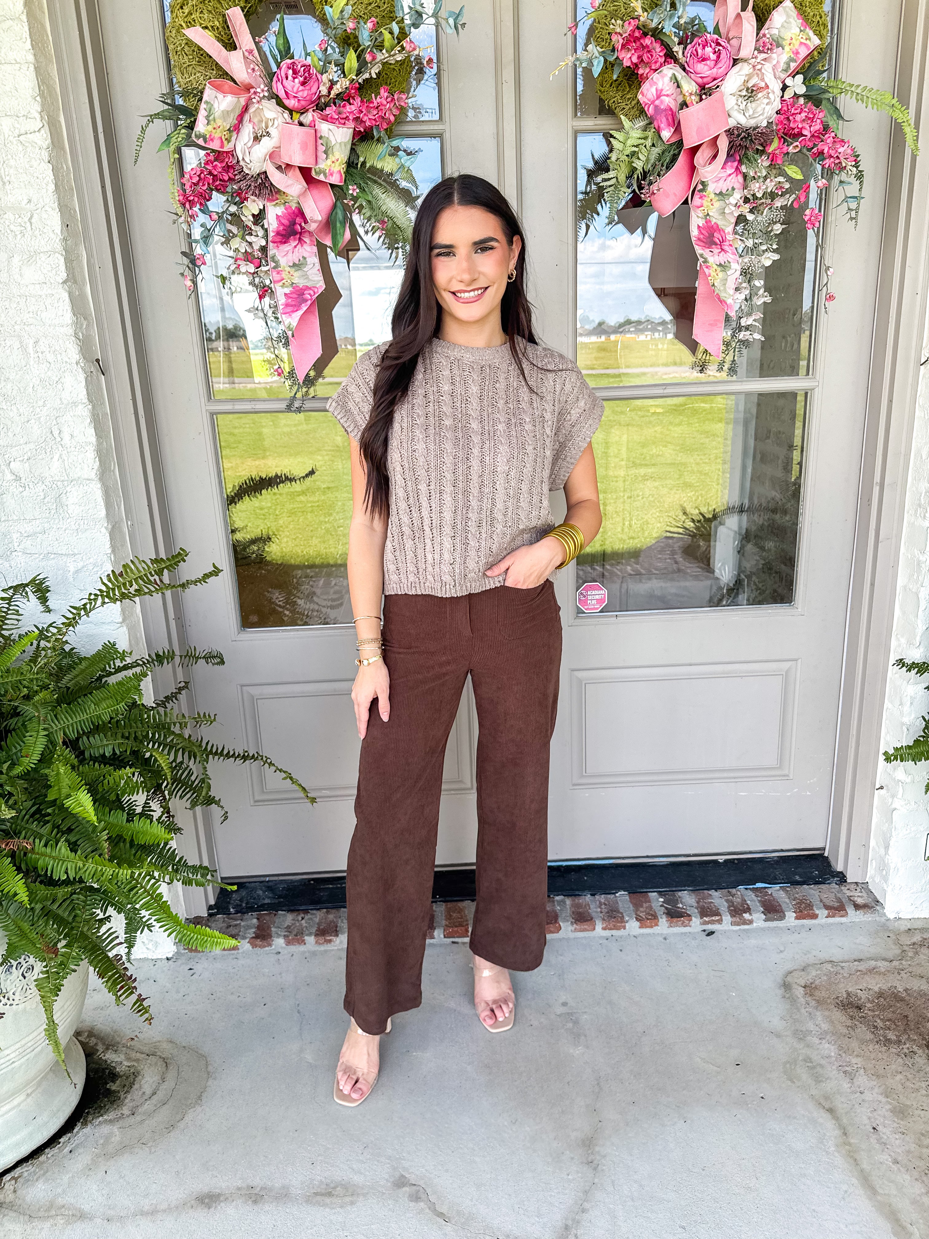 Vineyards Stretch Corduroy Pants Dark Brown