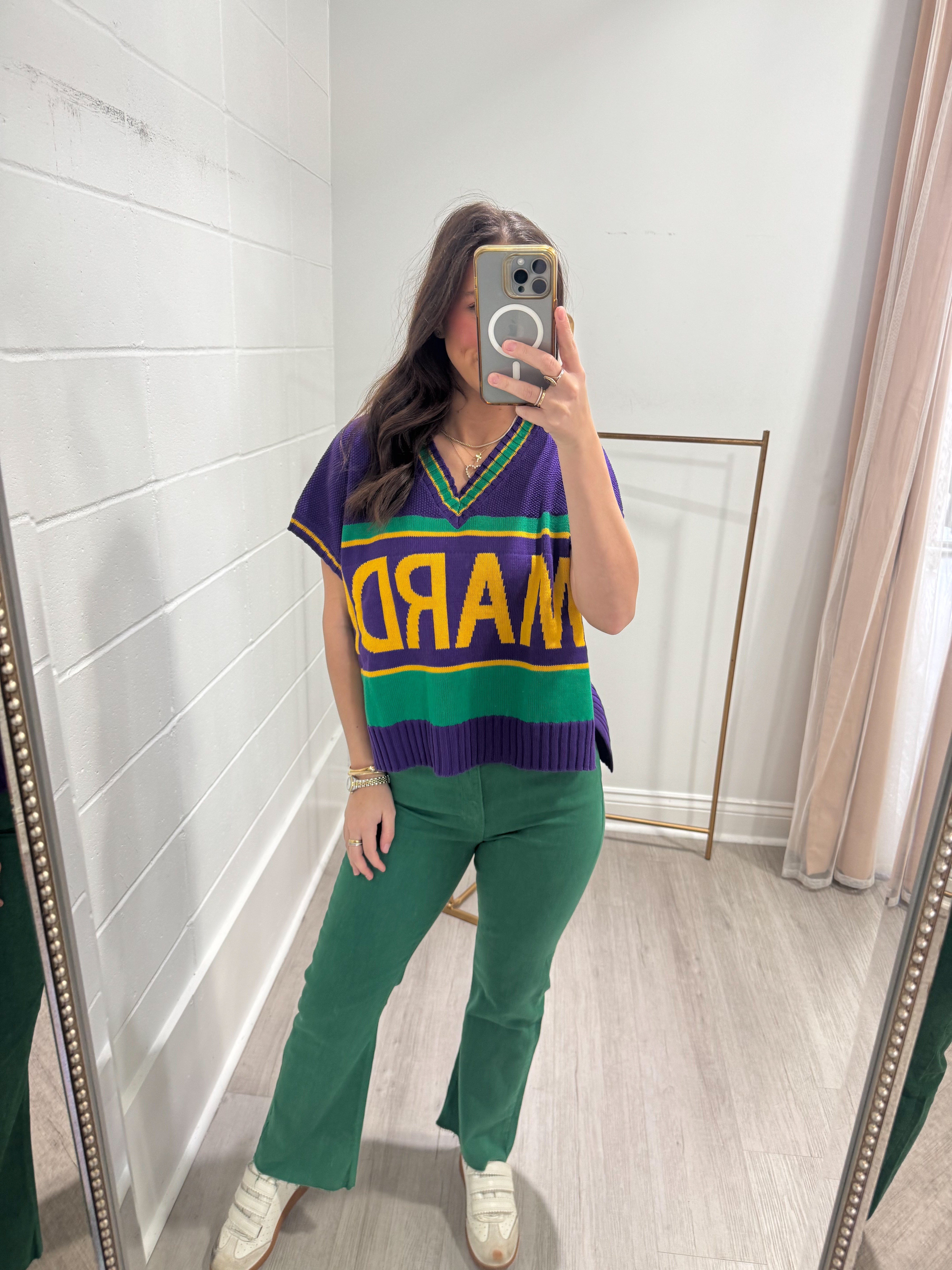Mardi Lettering Varsity Sweater Top