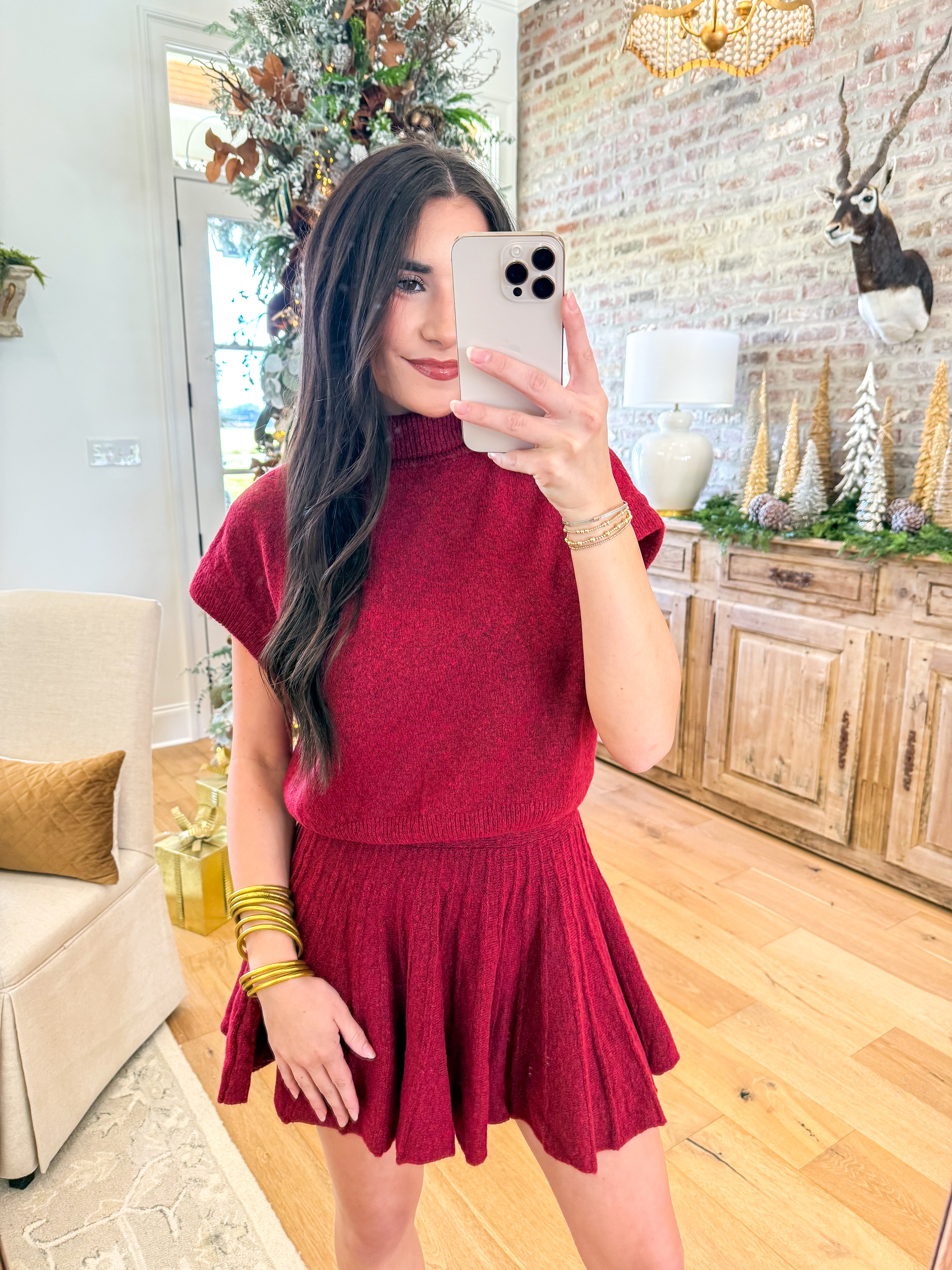 The Sweater Weather Set Dark Red