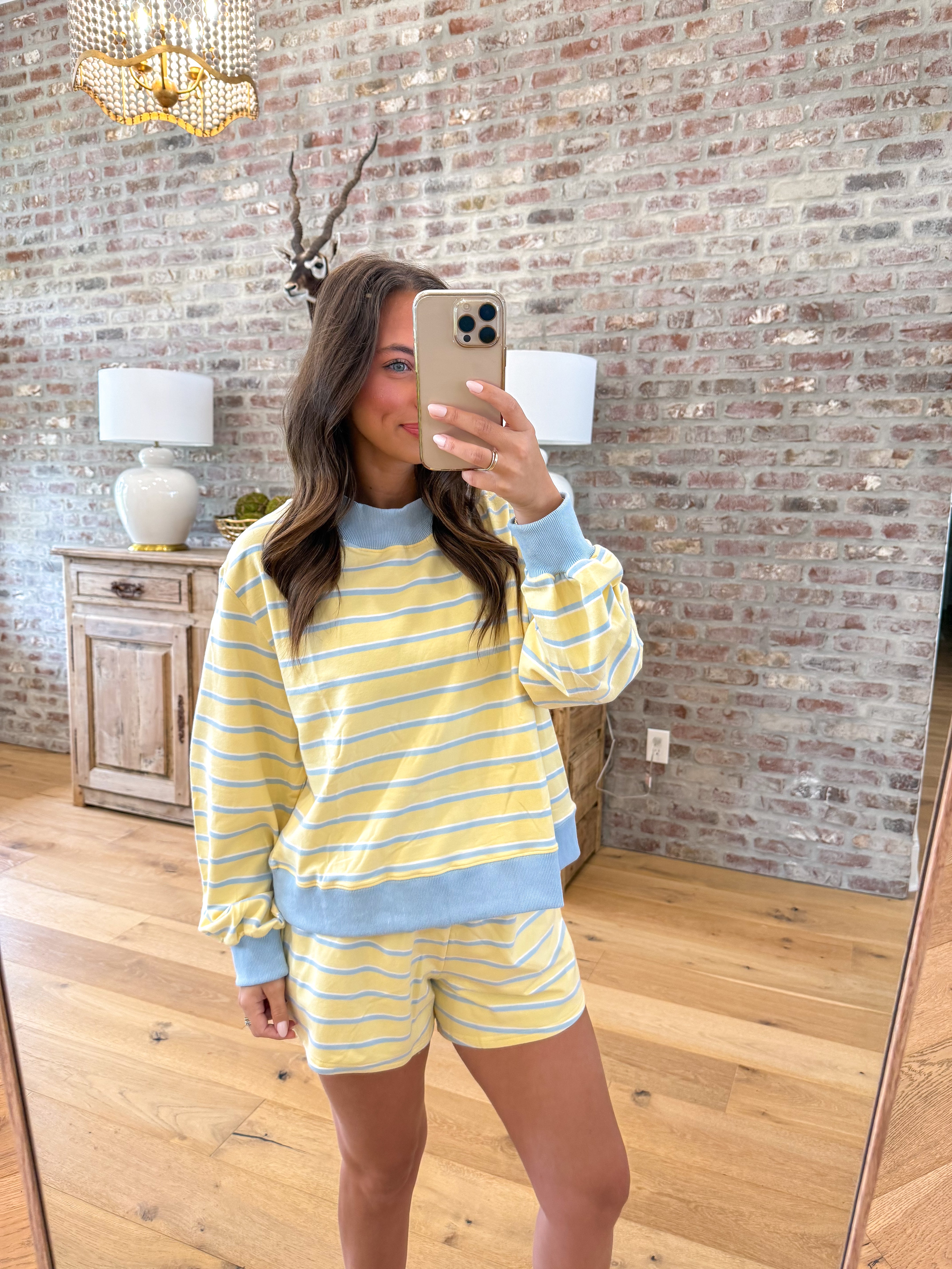 Georgia Days Striped Lounge Set Yellow/Blue