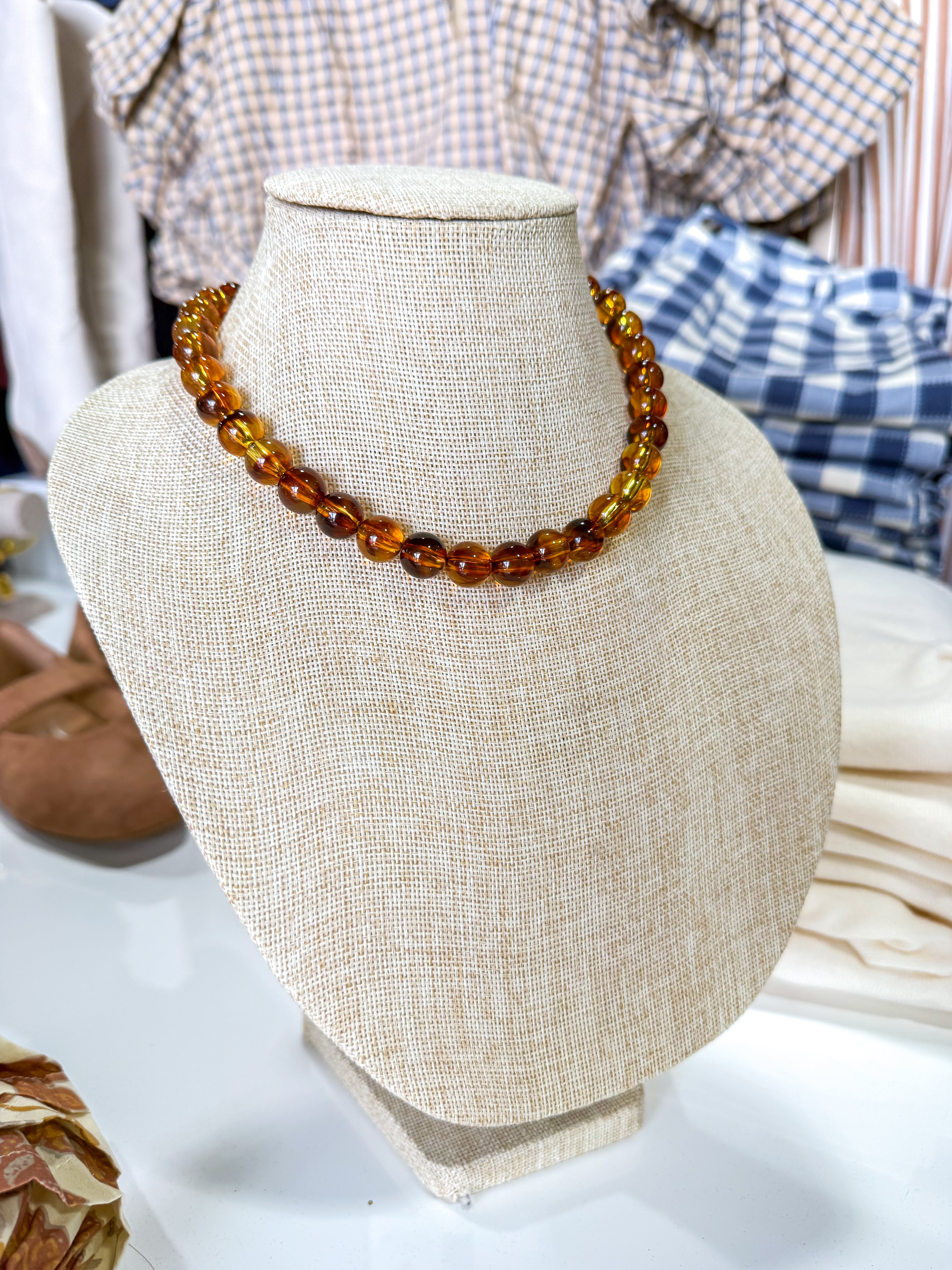 Small Brown Beaded Necklace
