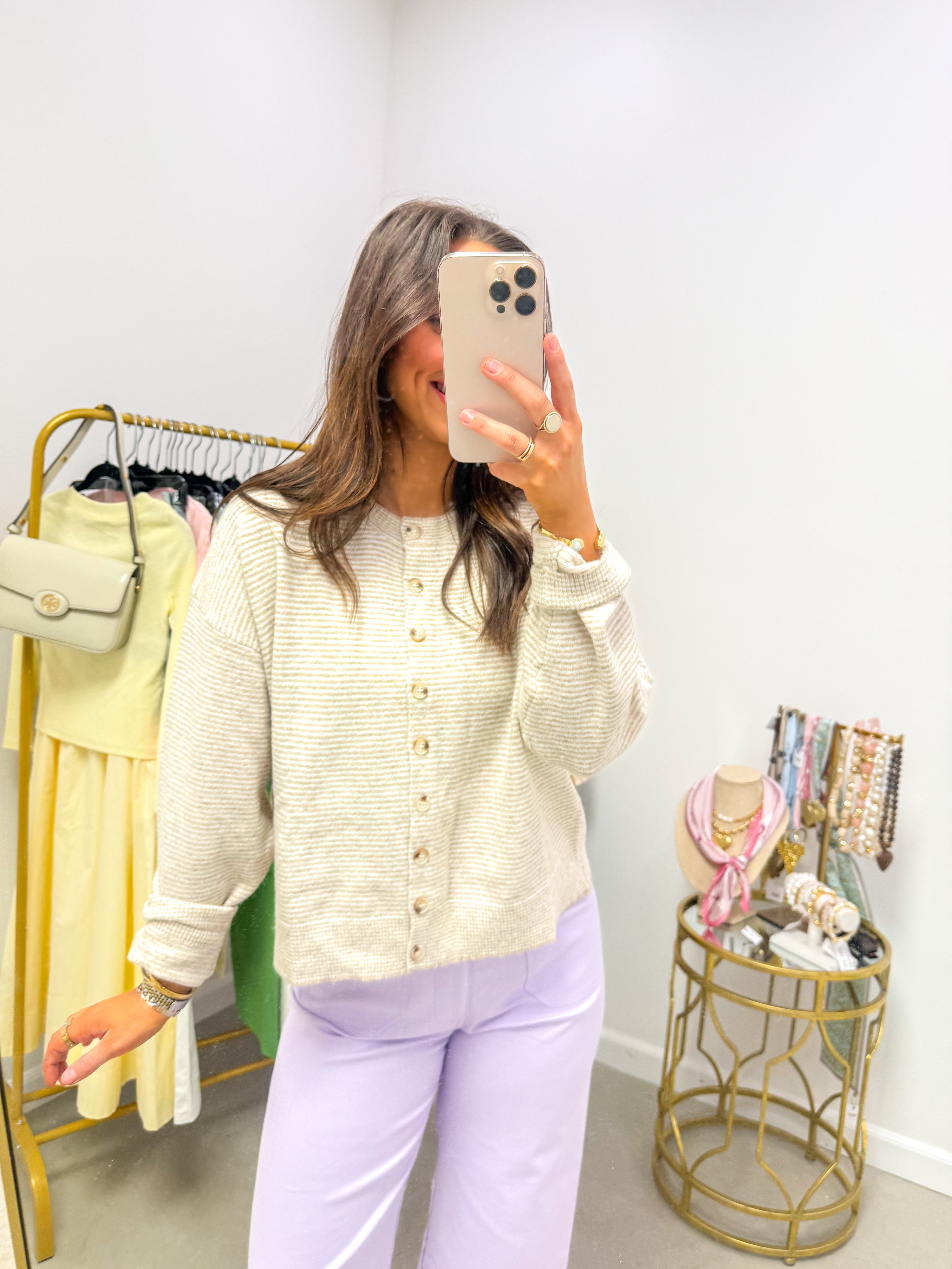 Cozy Days Taupe Ribbed Cardigan