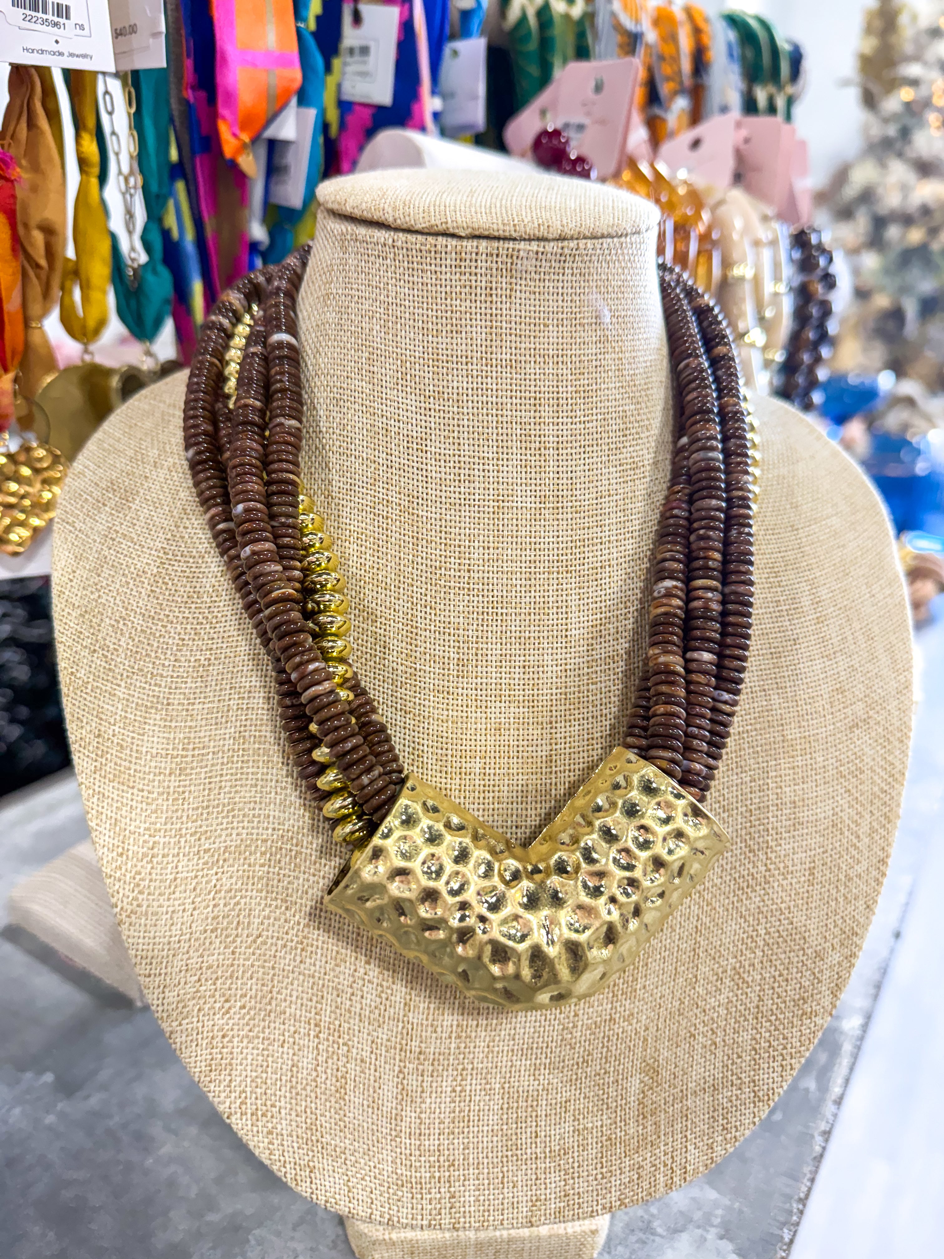 Brown & Gold Multi Necklace