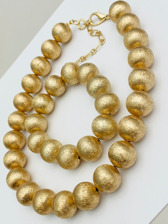 Big Ball Necklace Brushed Gold