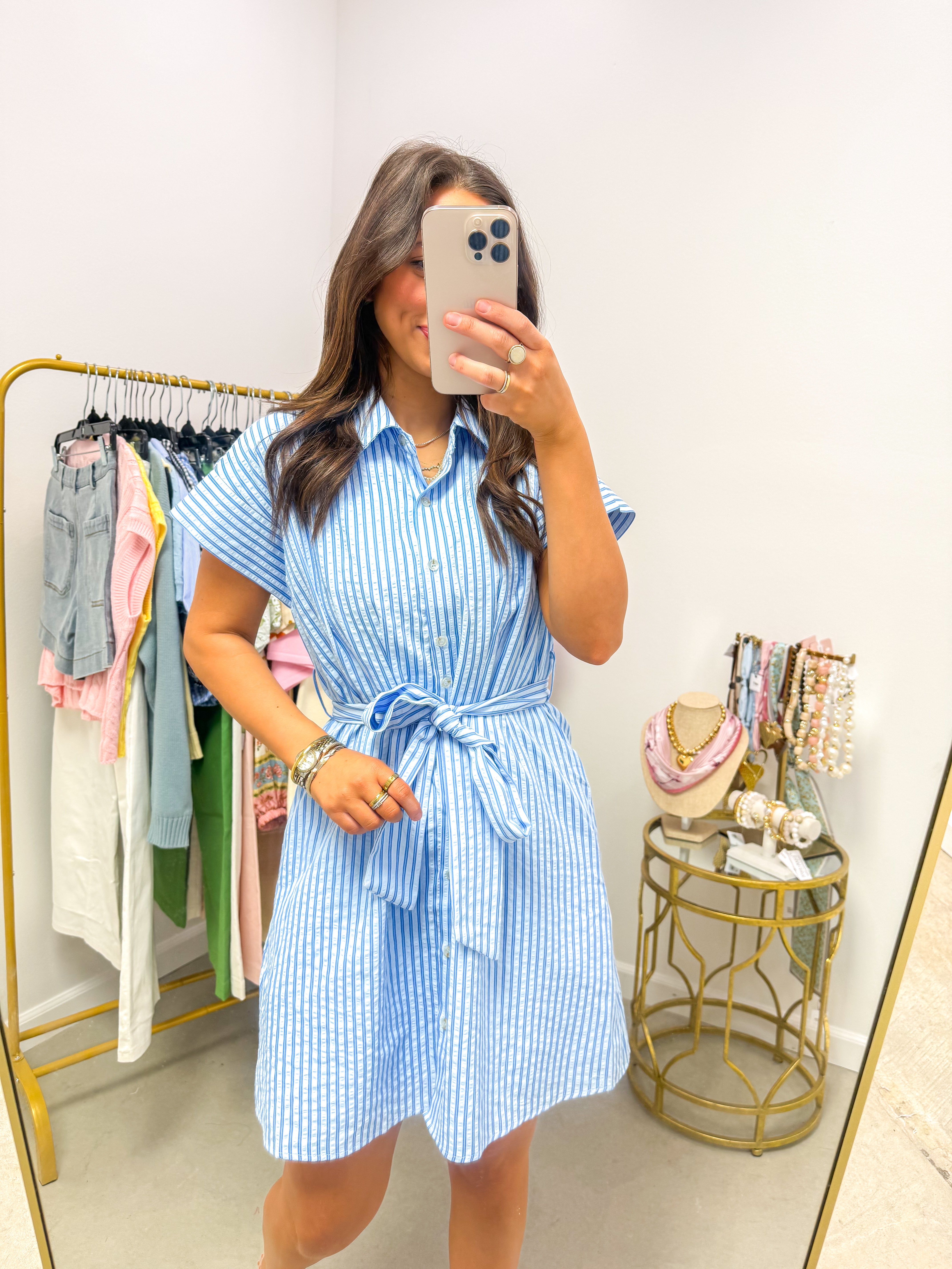 Mary Frances Blue Striped Mini