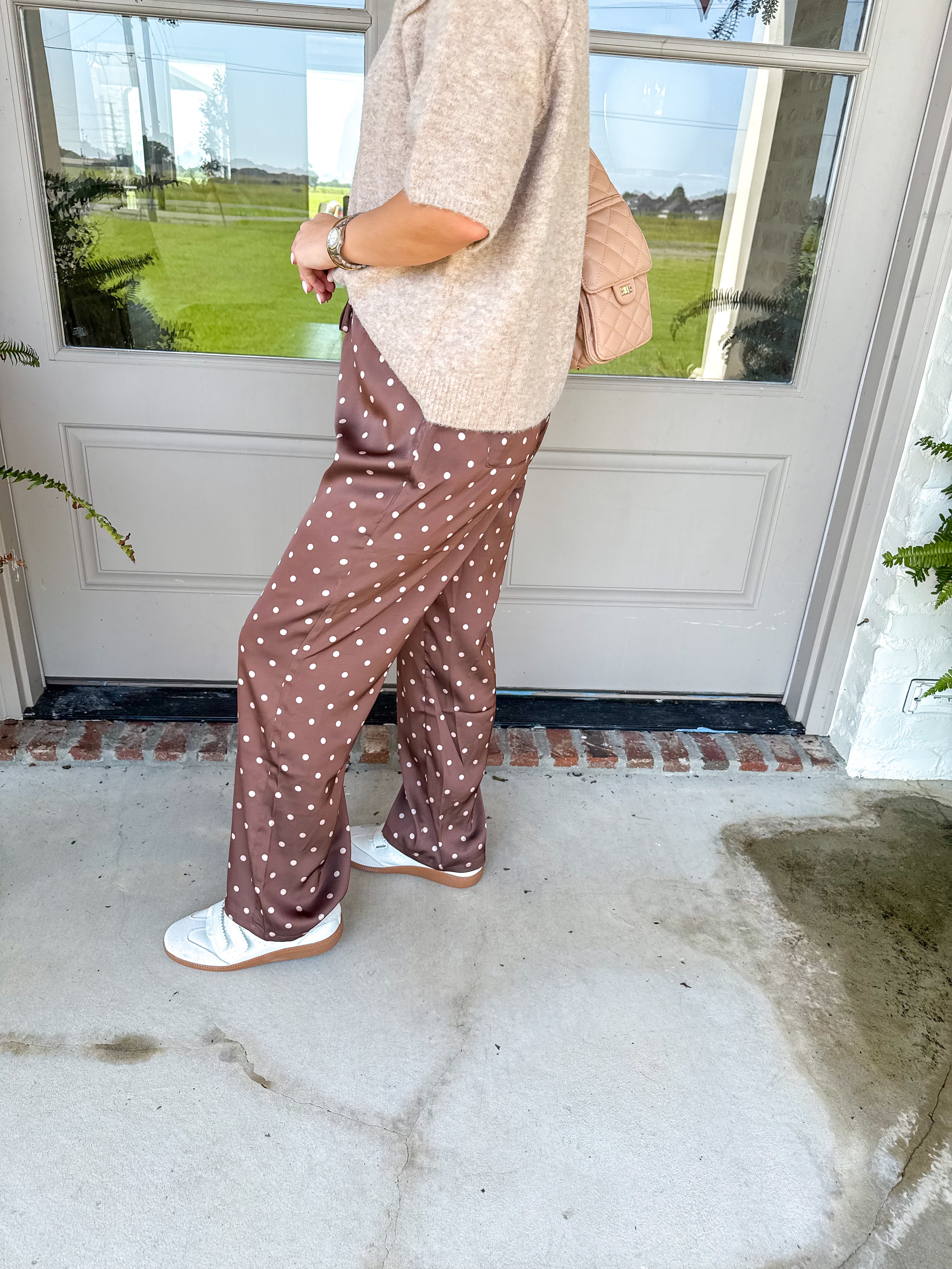 Chocolate Dot Drawstring Trousers
