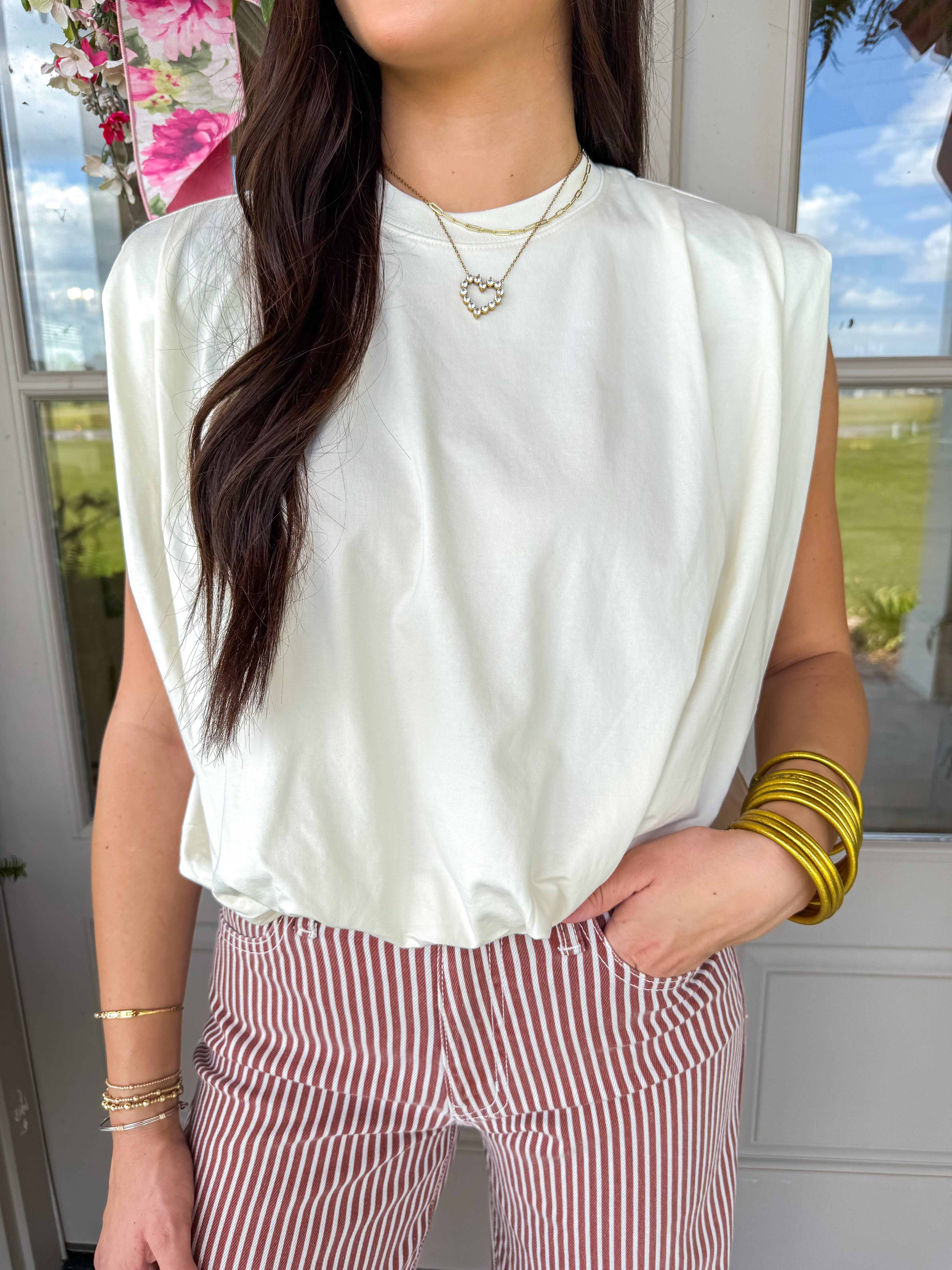 The Blair Balloon Top Ivory