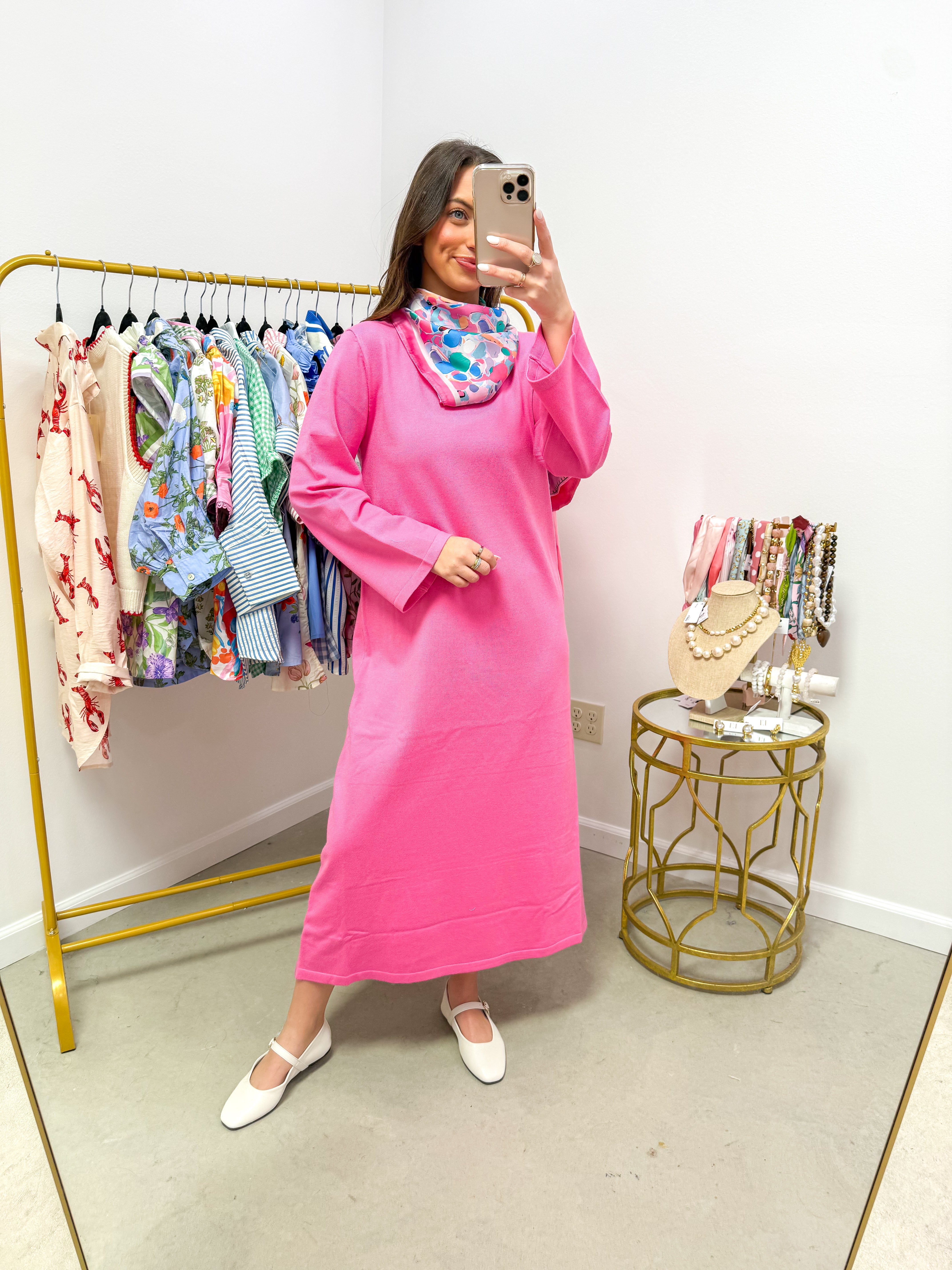 Barbie Pink Knit Midi
