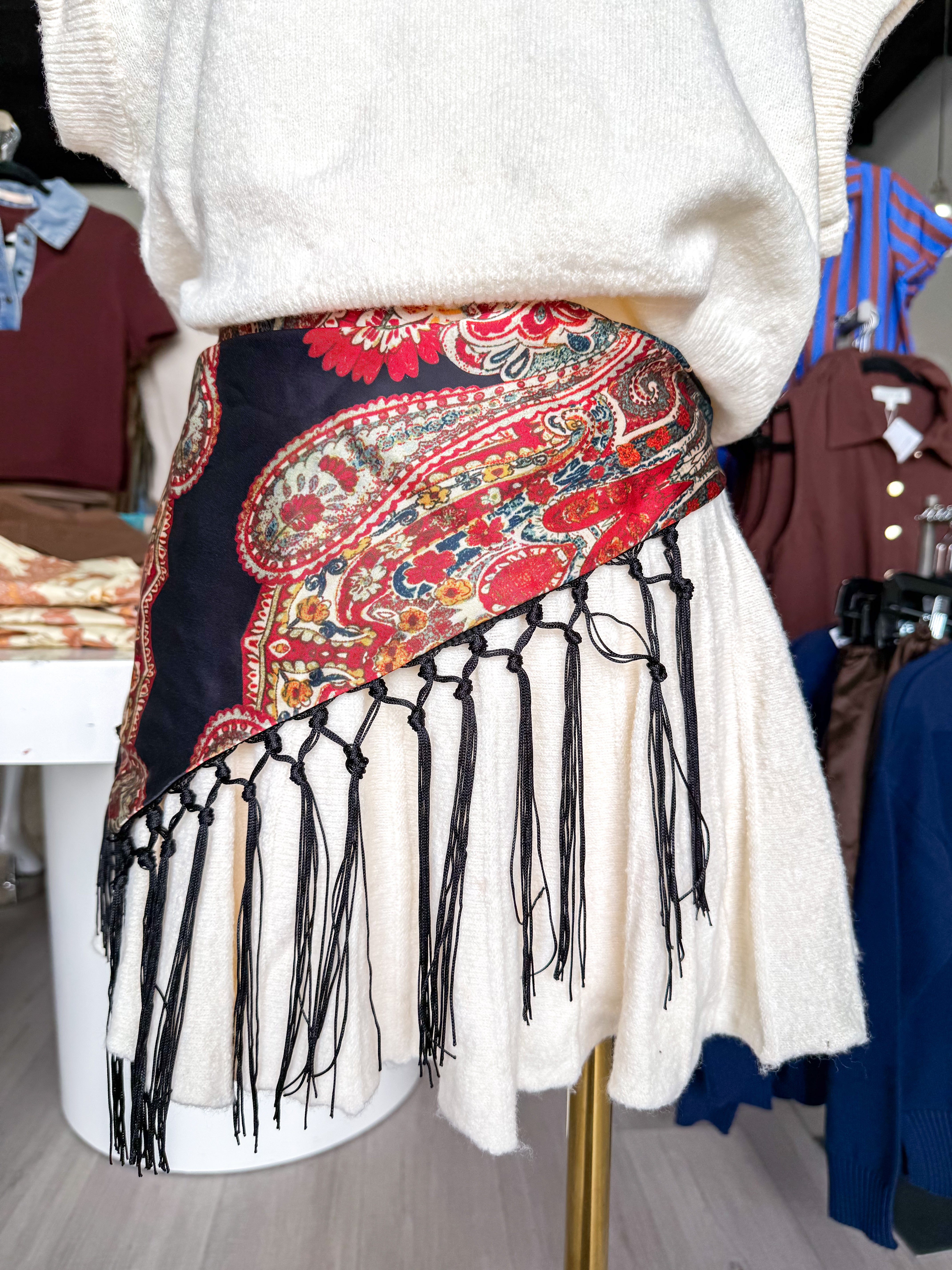 Rust Mutli Fringe Scarf