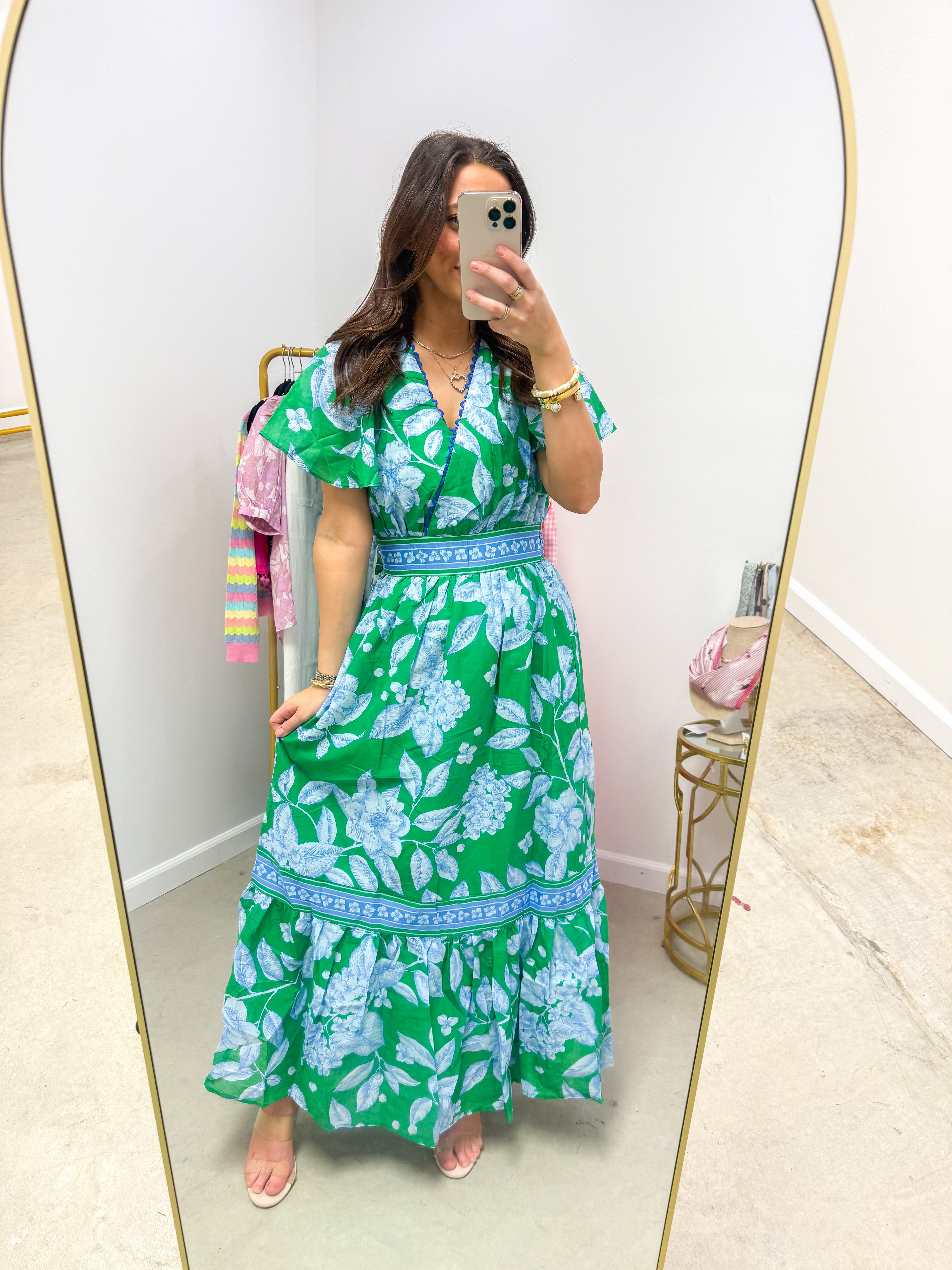 Verbena Floral Ingrida Surplice Maxi Dress