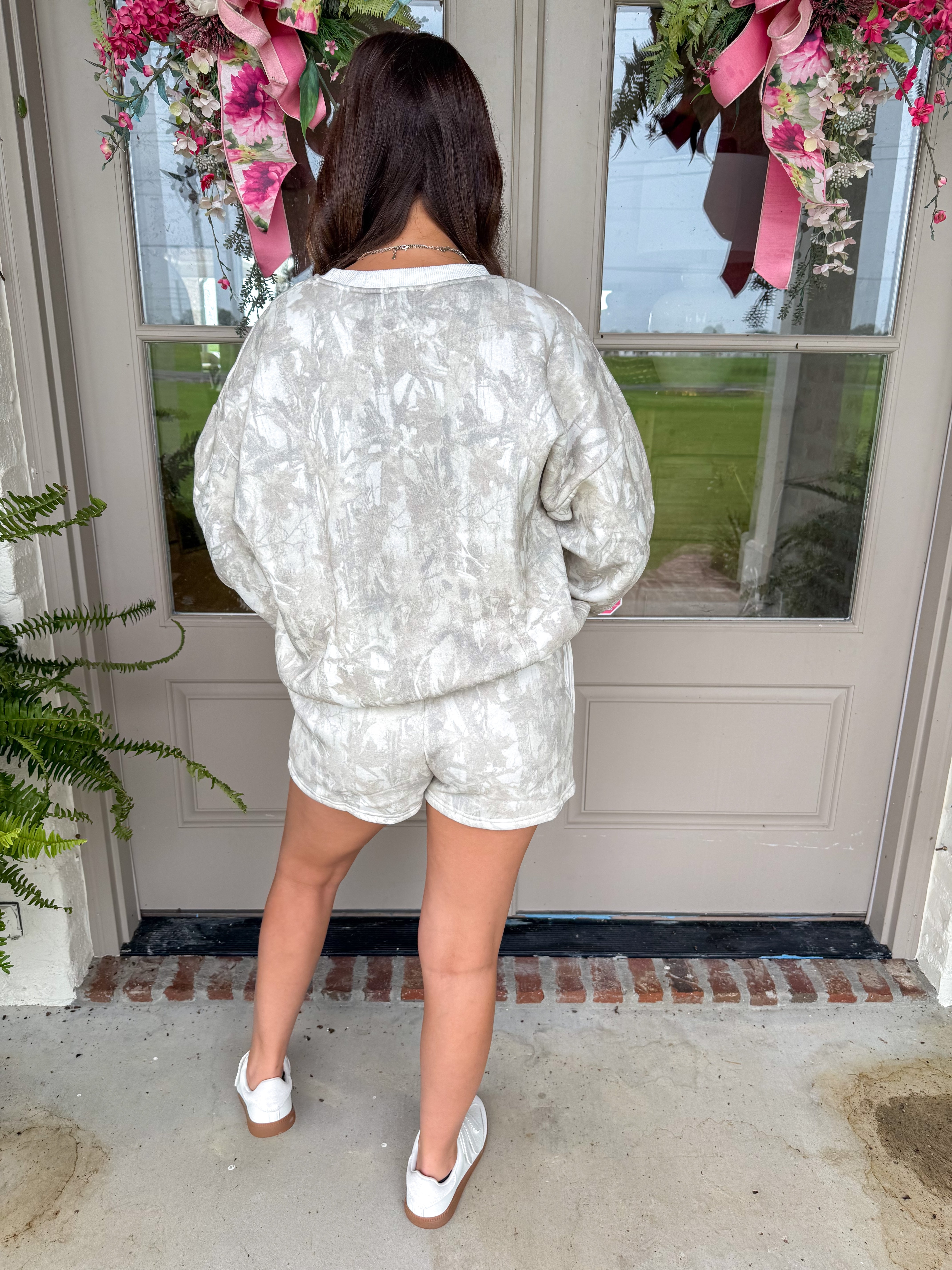 Woodland Camo Crewneck and Shorts Set