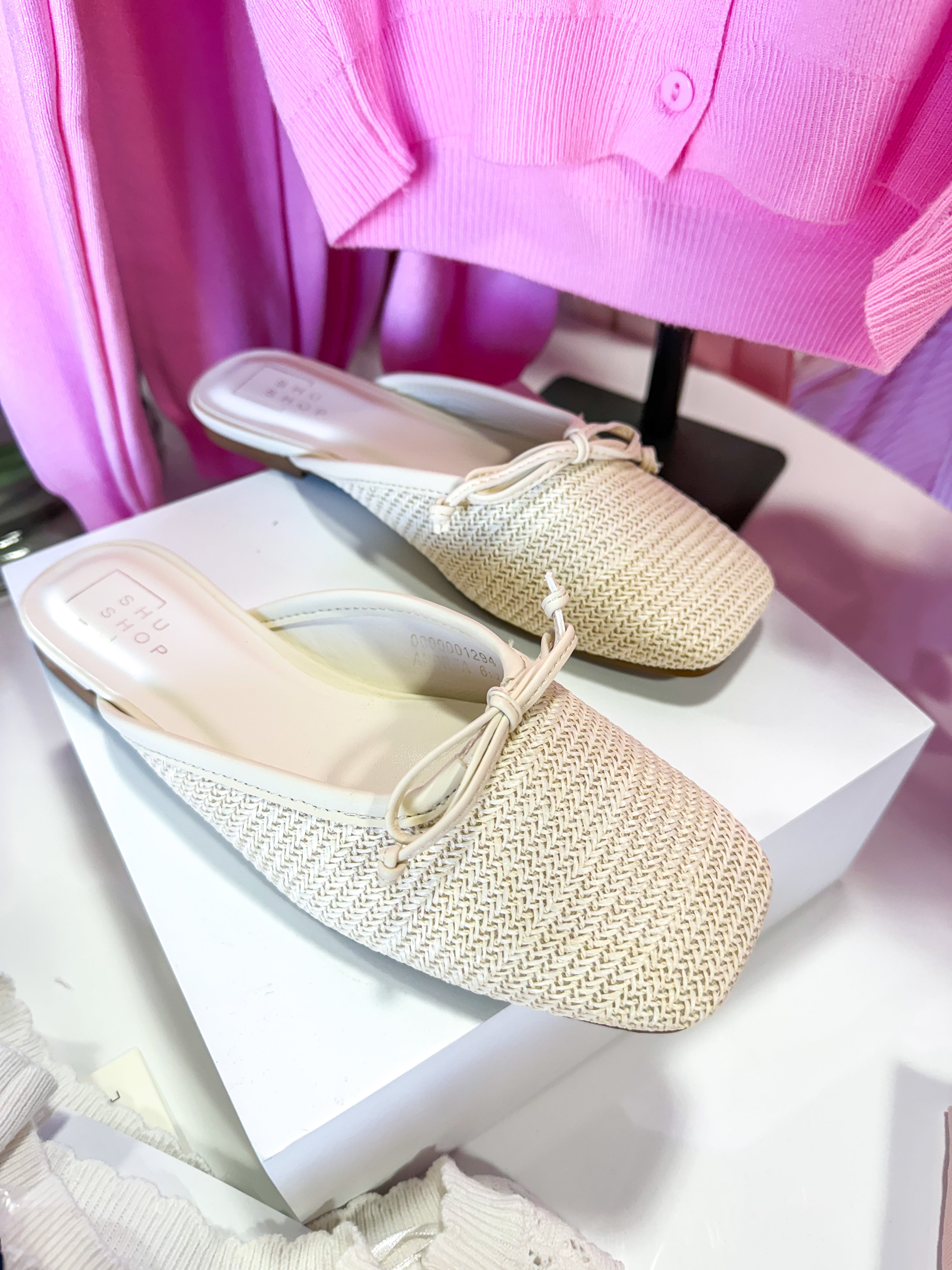 Andrea Bone Woven Flats