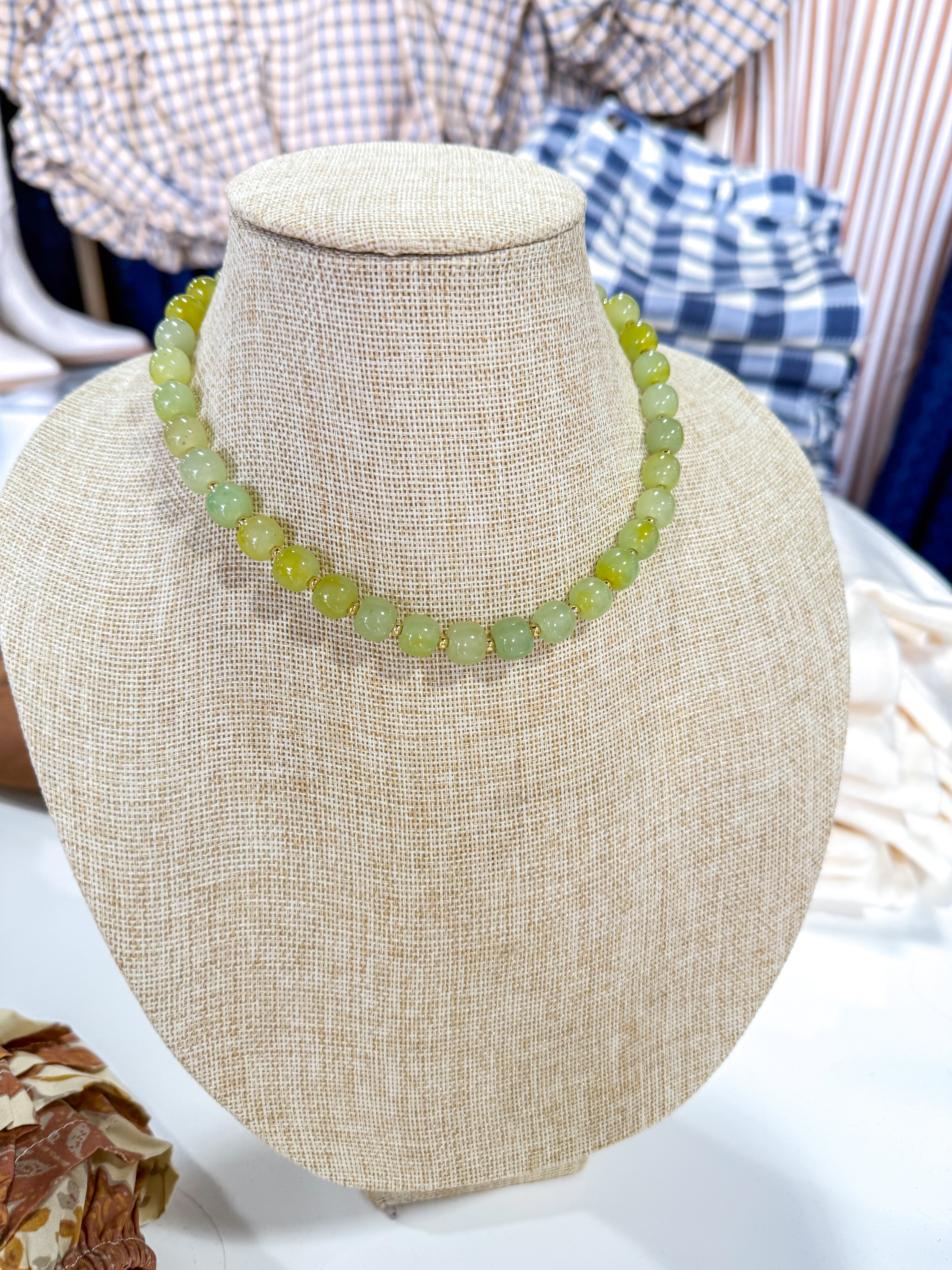 Light Green Small Beaded Necklace