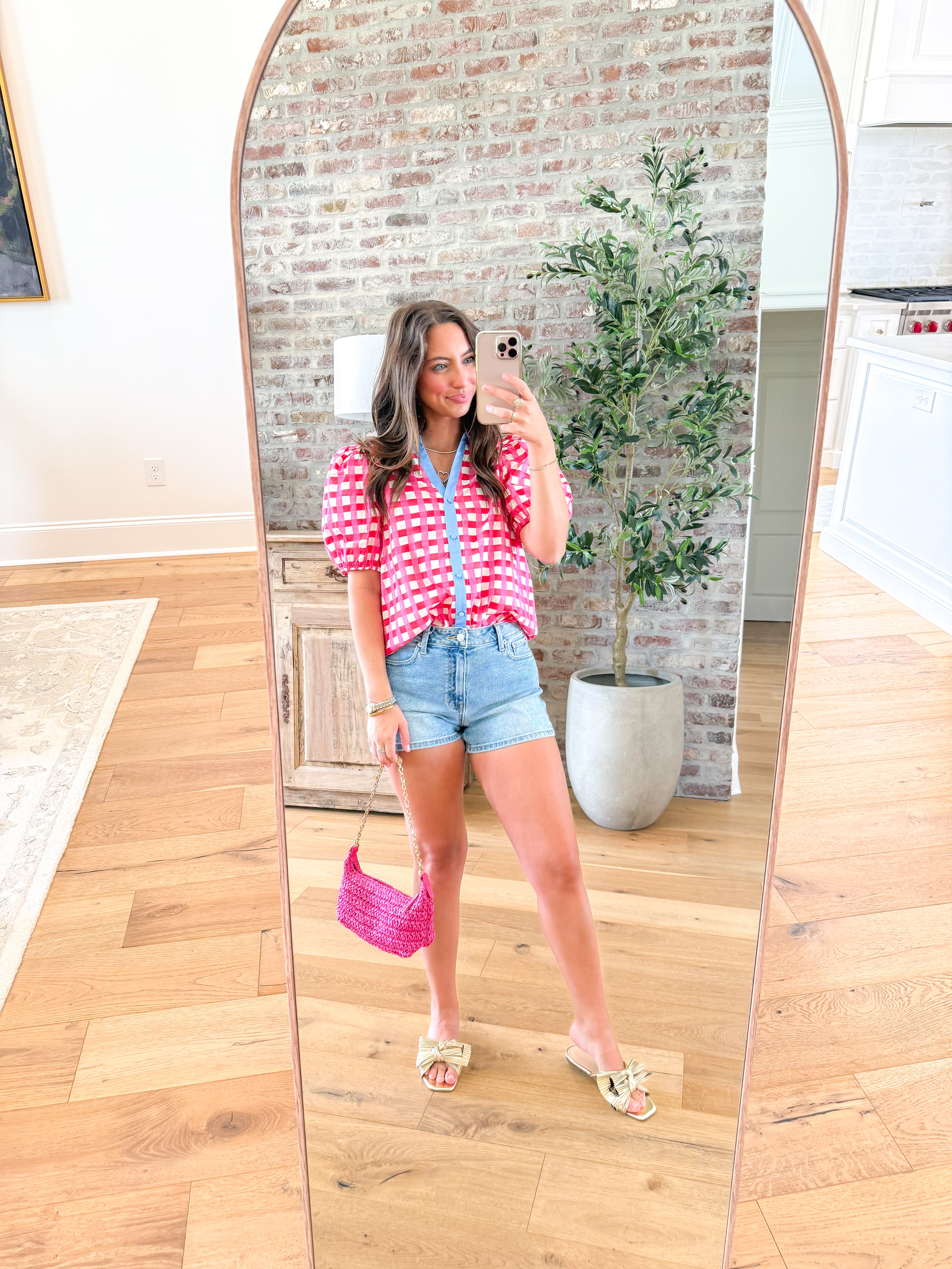 Pink Gingham Garden Top
