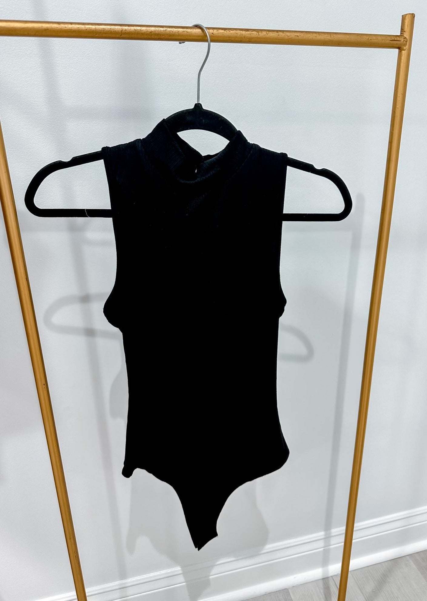 Mock Neck Bodysuit Black