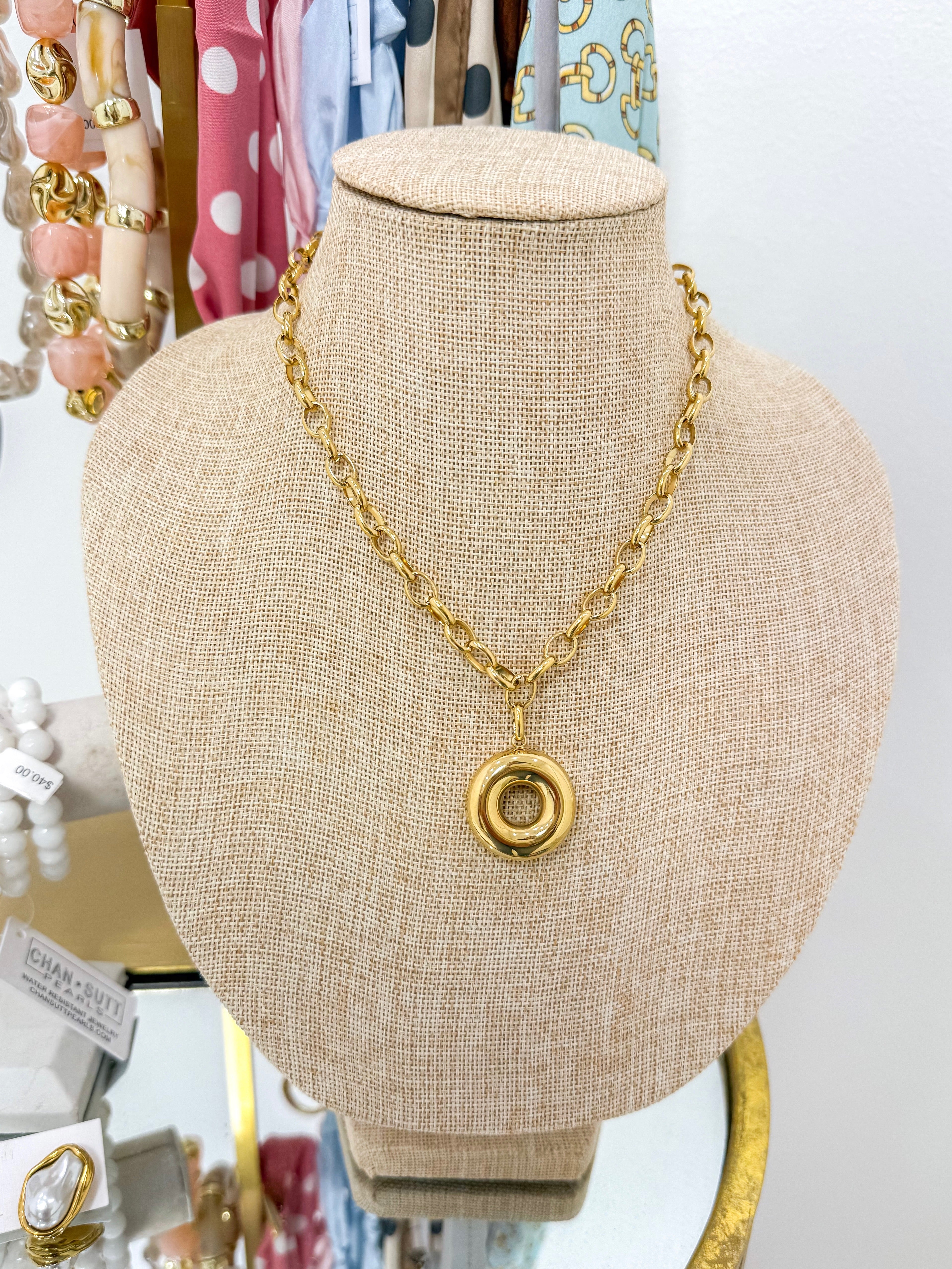 Gold Cricle Necklace