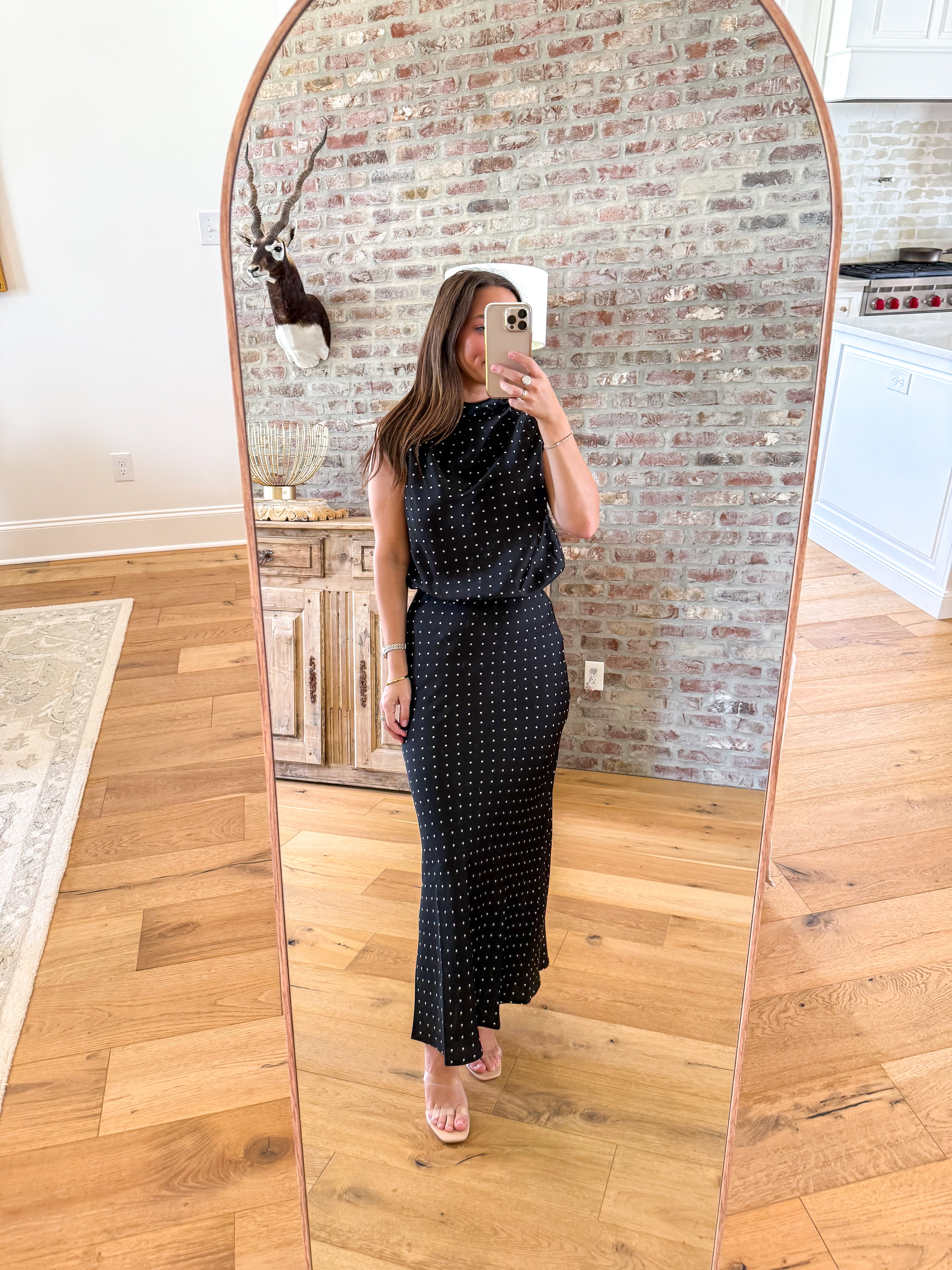 Dotted Darling Midi Skirt Black