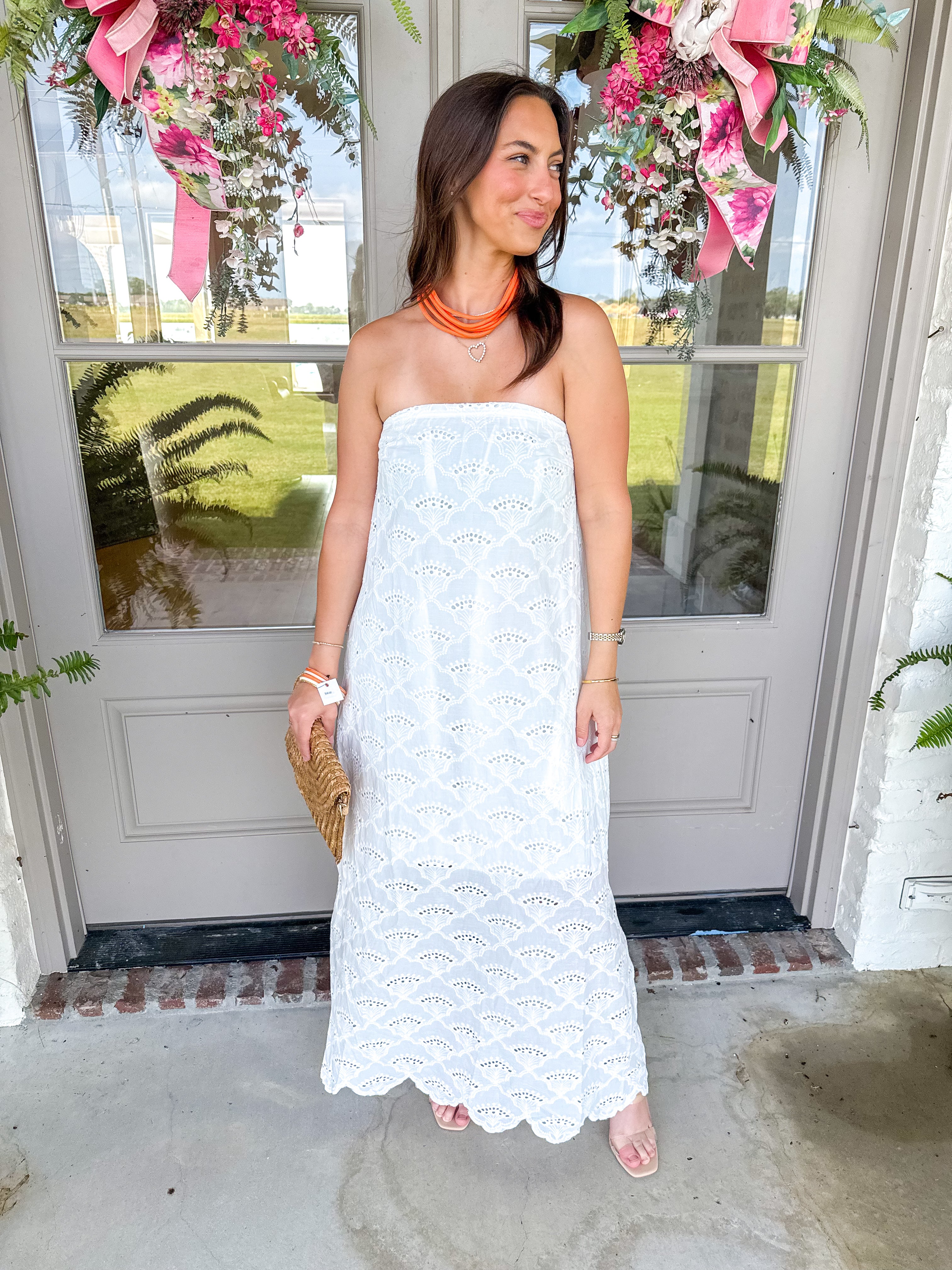 Sunny Days Eyelet Midi White