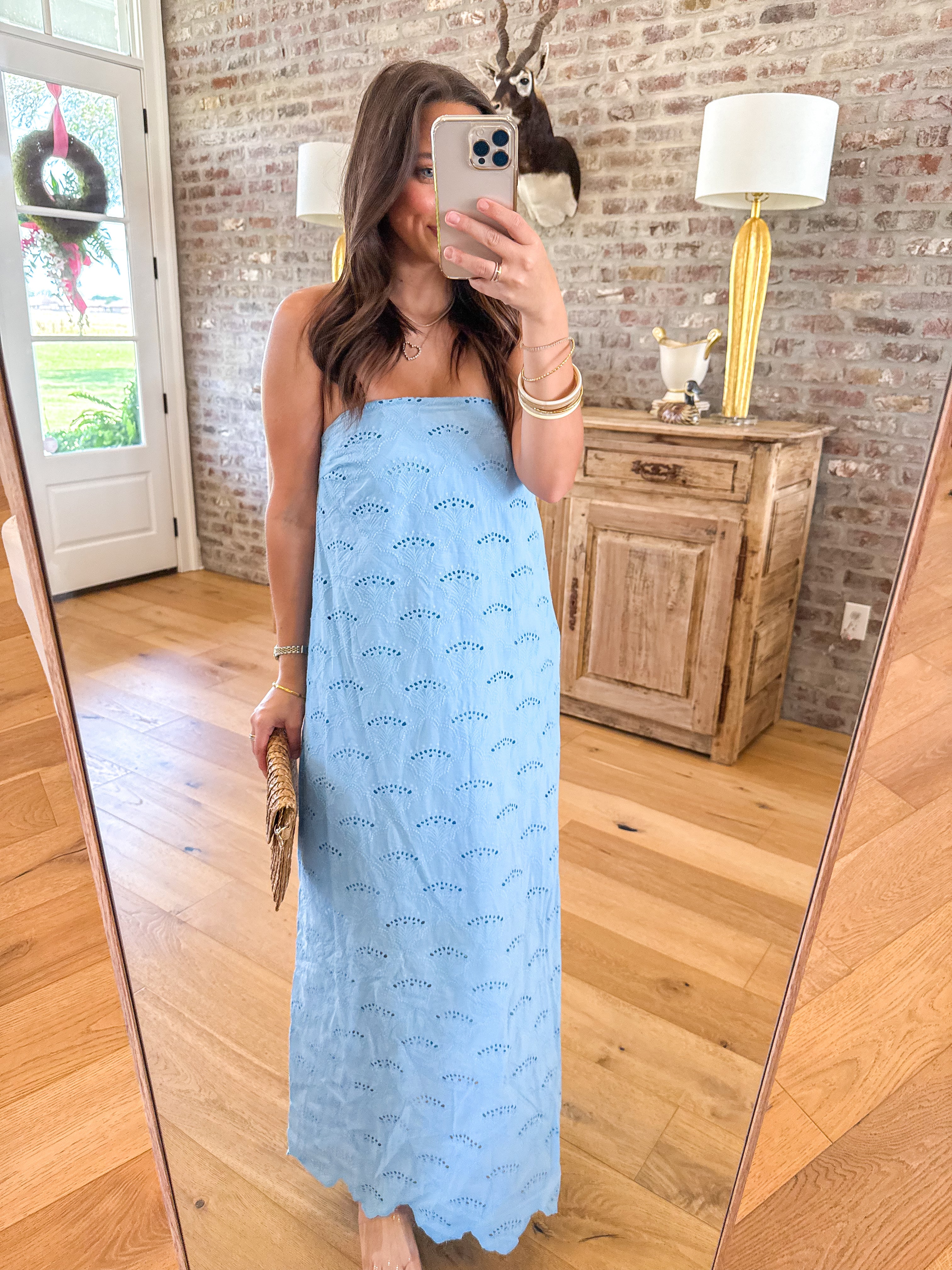 Sunny Days Eyelet Midi Blue